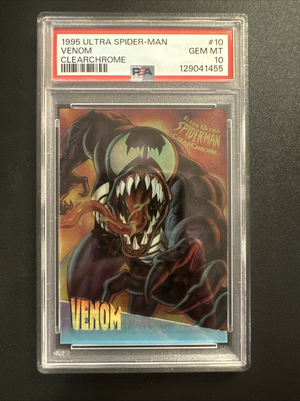 1995 Marvel Fleer ULTRA SPIDER-MAN VENOM CLEARCHROME PA #10 GEM MT 10
