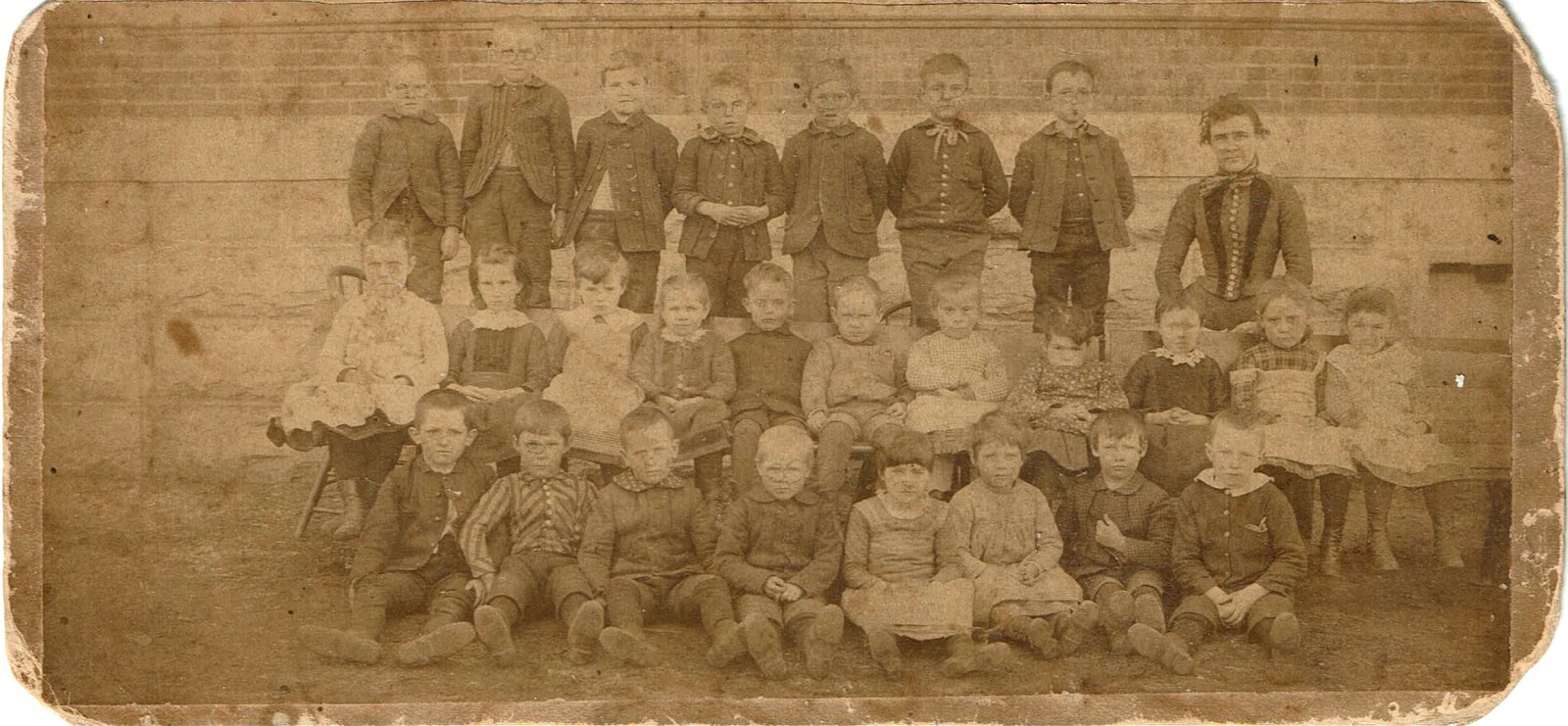 1879 GREENVIEW ILLINOIS  Town Founder William Engle Children at New School House