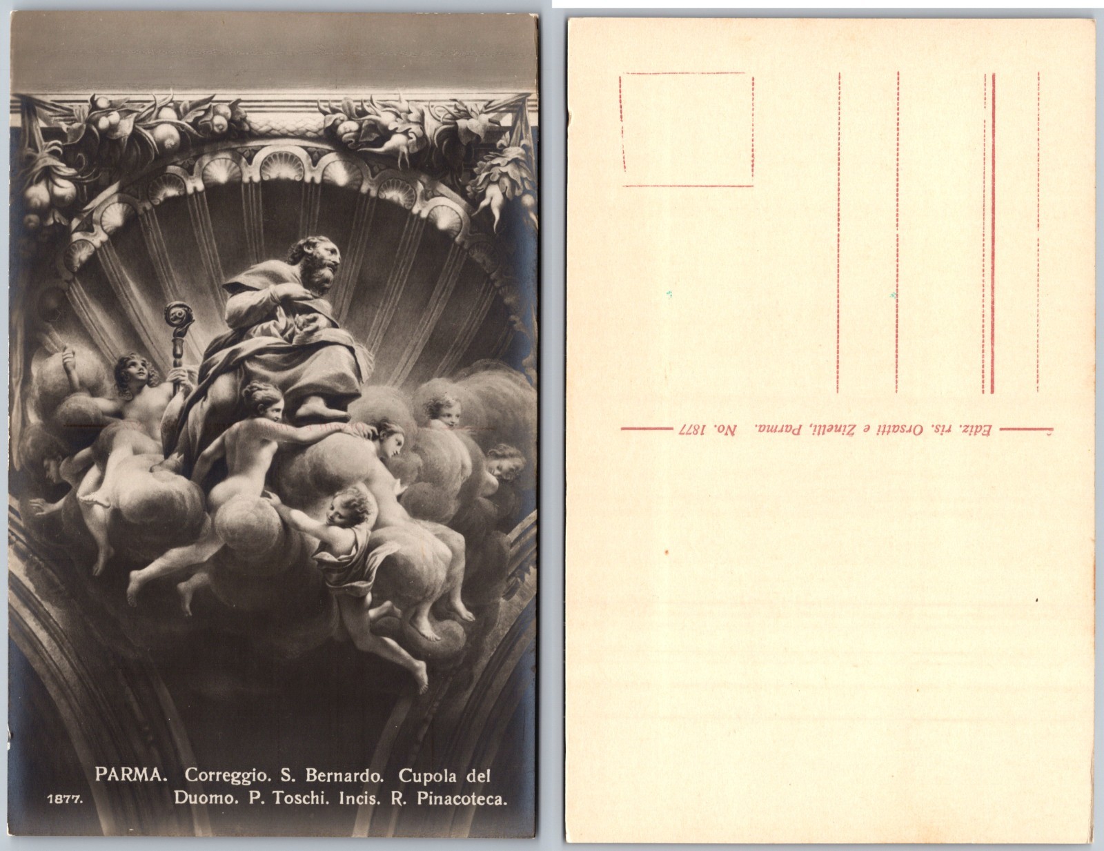 RPPC Correggio Cupola Fresco Angels Saint Clouds Art Photo Postcard