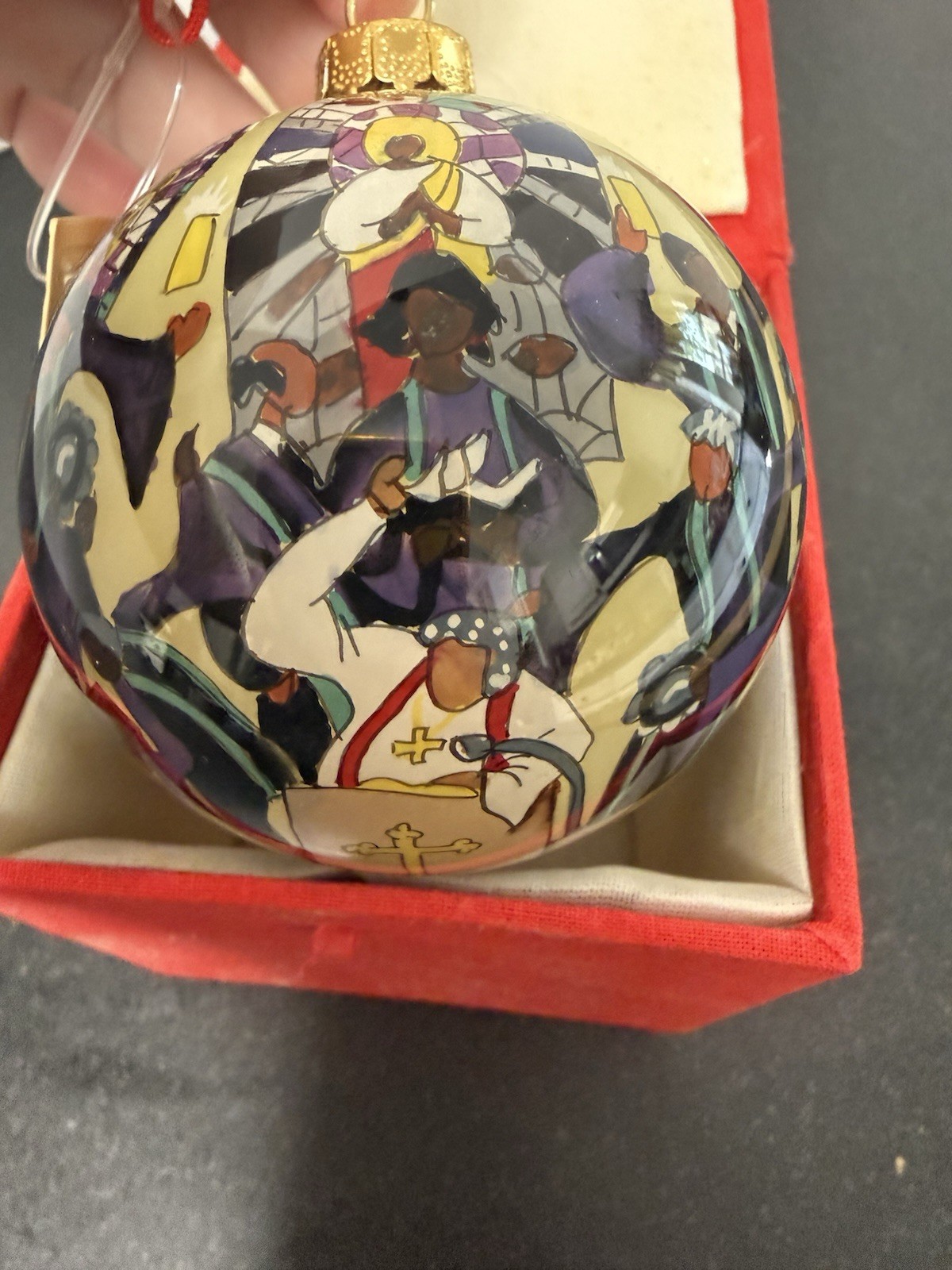 NOS Annie Lee “Preach On” Glass Christmas Ornament Boxed Rare Vintage