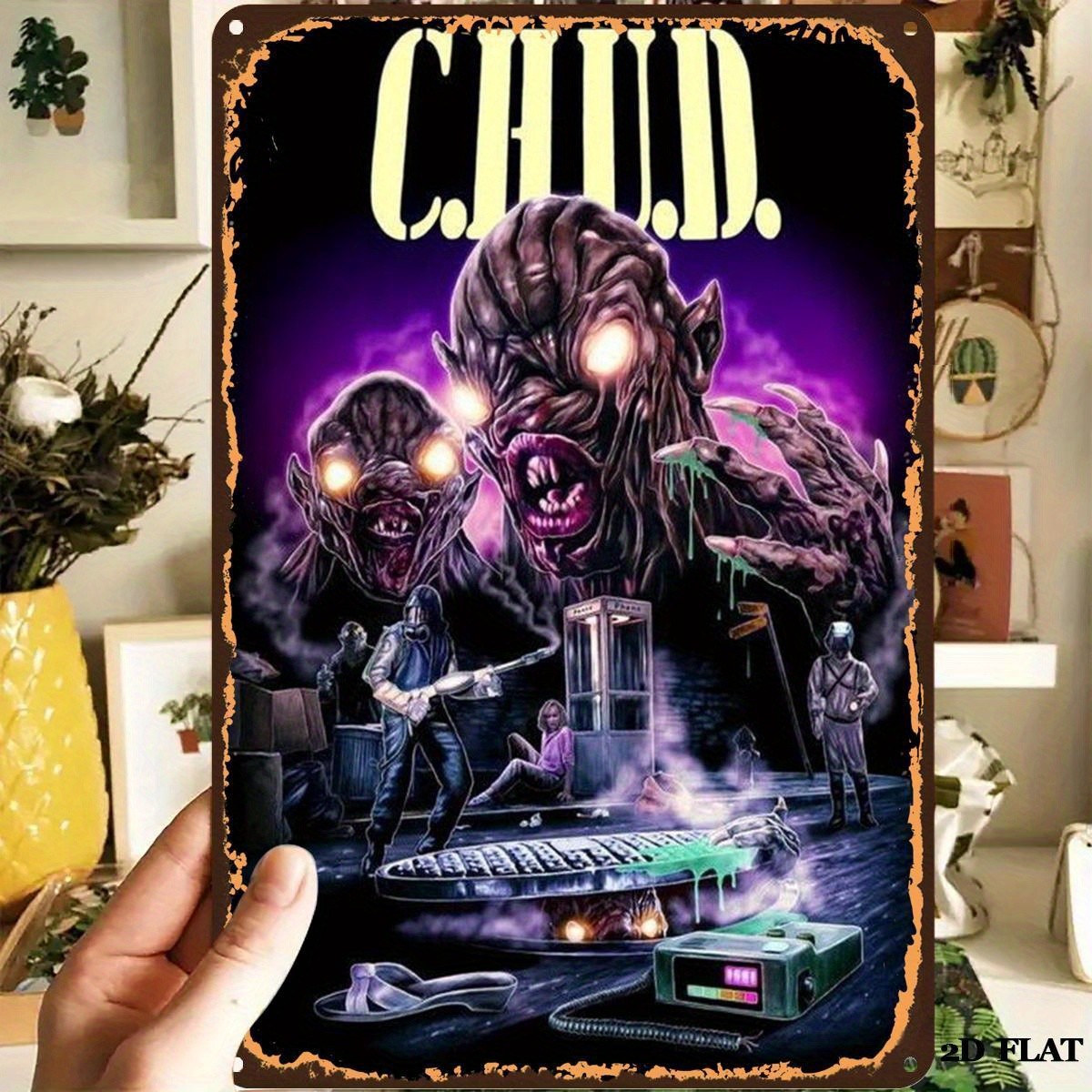 C.H.U.D. Movie Poster Artwork Retro Horror Tin Metal Signs Home Décor 8x12