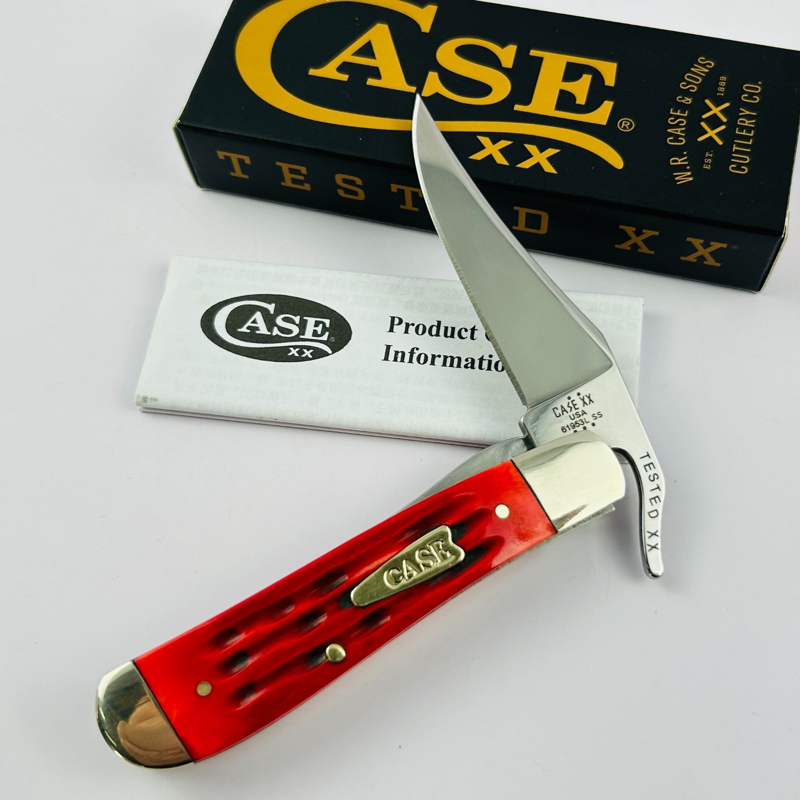 Case xx RussLock Indian Paint Brush Bone Stainless Steel Pocket Knife 42323