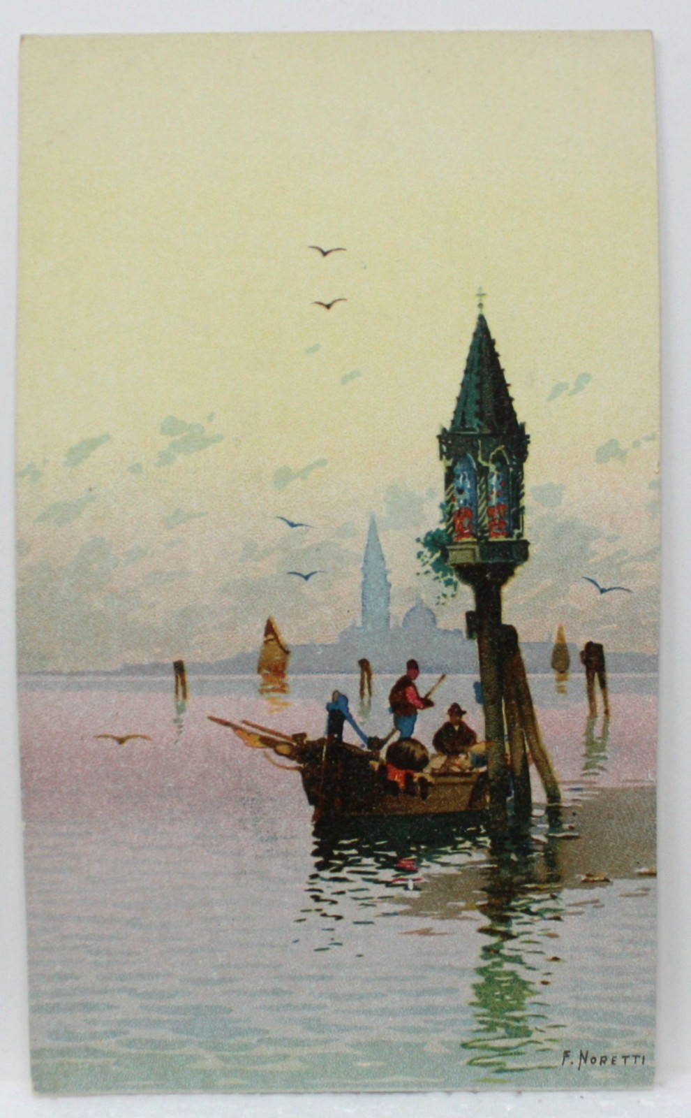 Venezia Antique Italy Postcard Gondola Boat Scene Capitella Signed F. Noretti