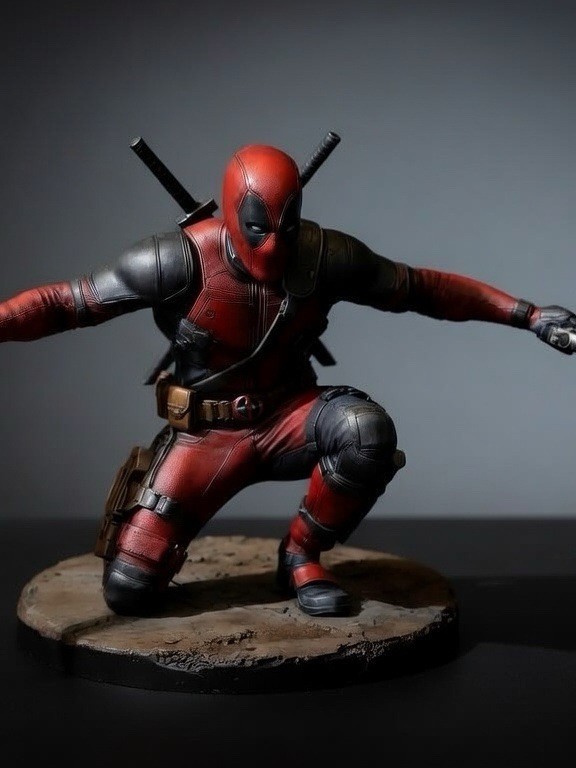 Deadpool Marvel Unpainted Figure Statue Comic Display Collectible 3D Printed