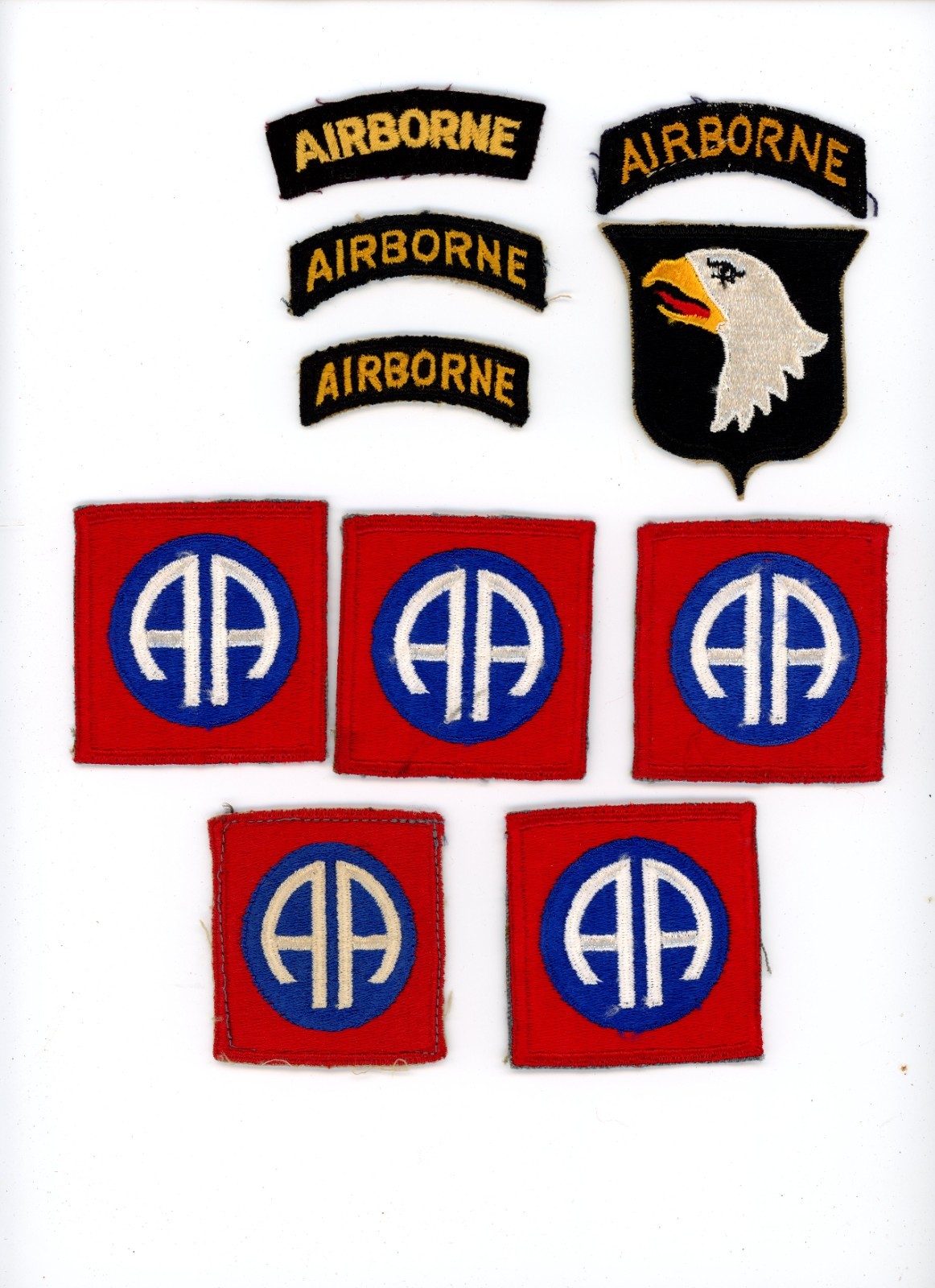 WW2 WWII US 101st and 82nd Airborne patch lot