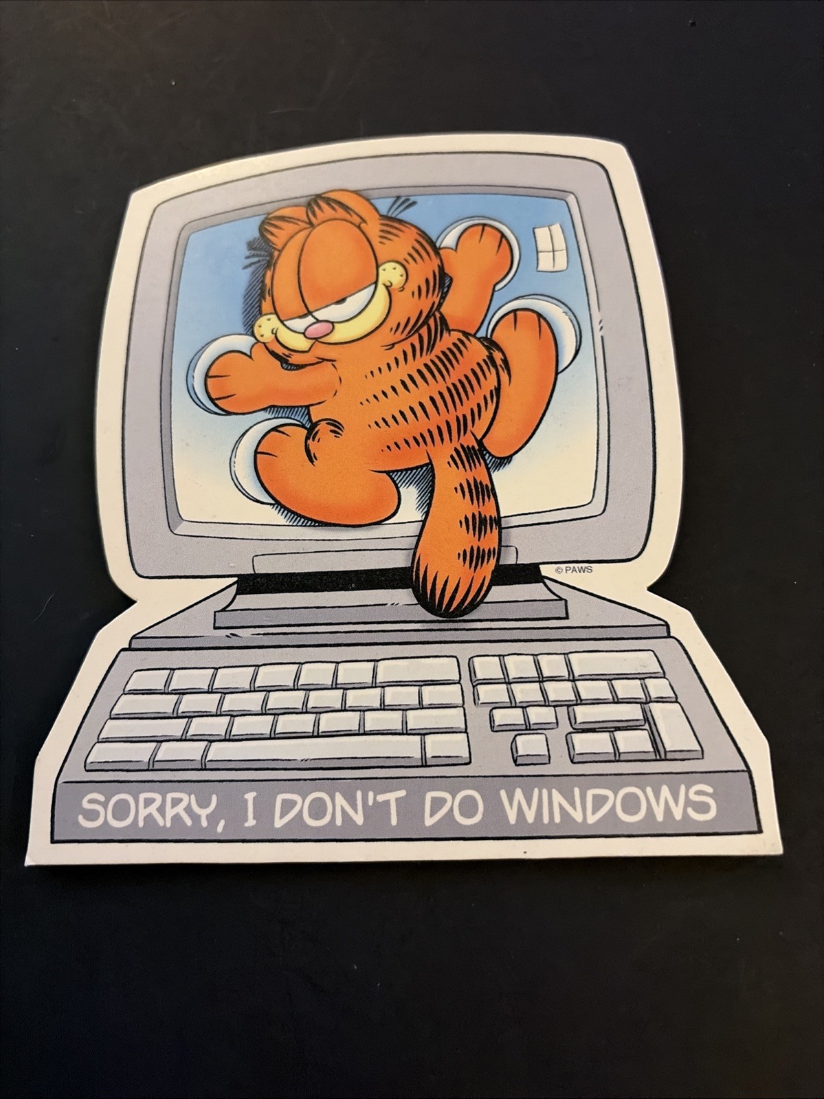Garfield Laminated Cutout With Easel Stand & Magnet 5.75” RARE FIND