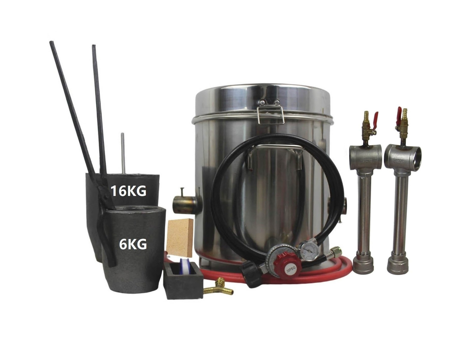 16KG(35lbs) Large Metal Melting Furnace Dual Burner with Graphite Crucibles(1...