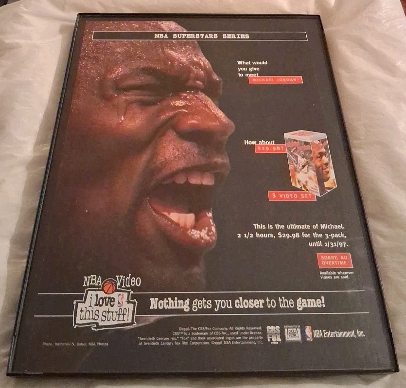 Michael Jordan NBA Superstars Series Framed Print Ad 1997 8.5x11