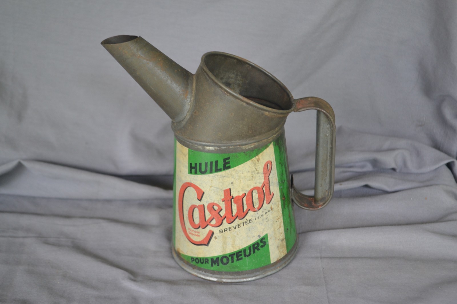 Vintage French France Castrol Oil Jug Pitcher