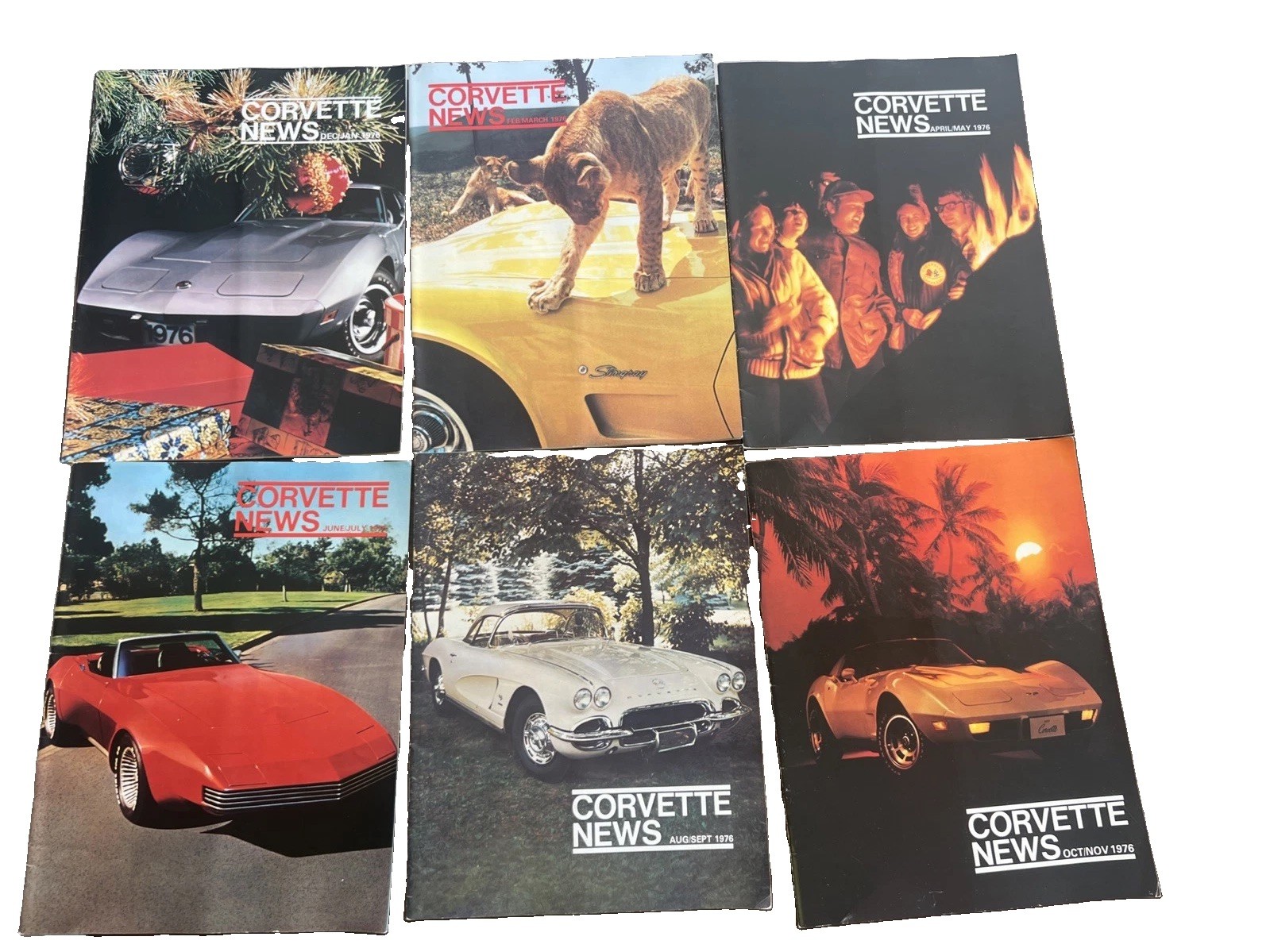 RARE Vintage 1976 Corvette News Magazine Full Year Lot of 6