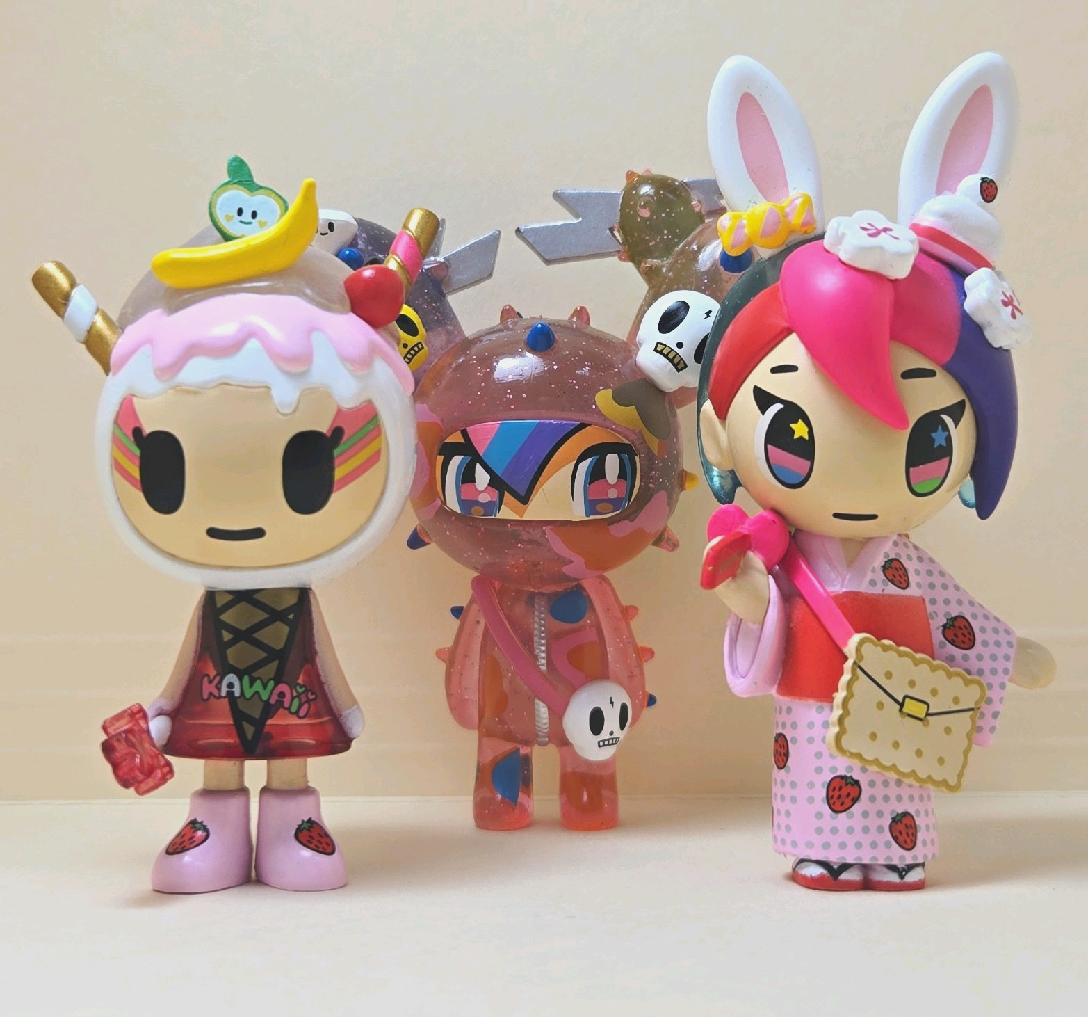tokidoki Kawaii All Stars – Lot of 3 SABOCHAN, NIJIKO, AMARENA Vinyl Figurines