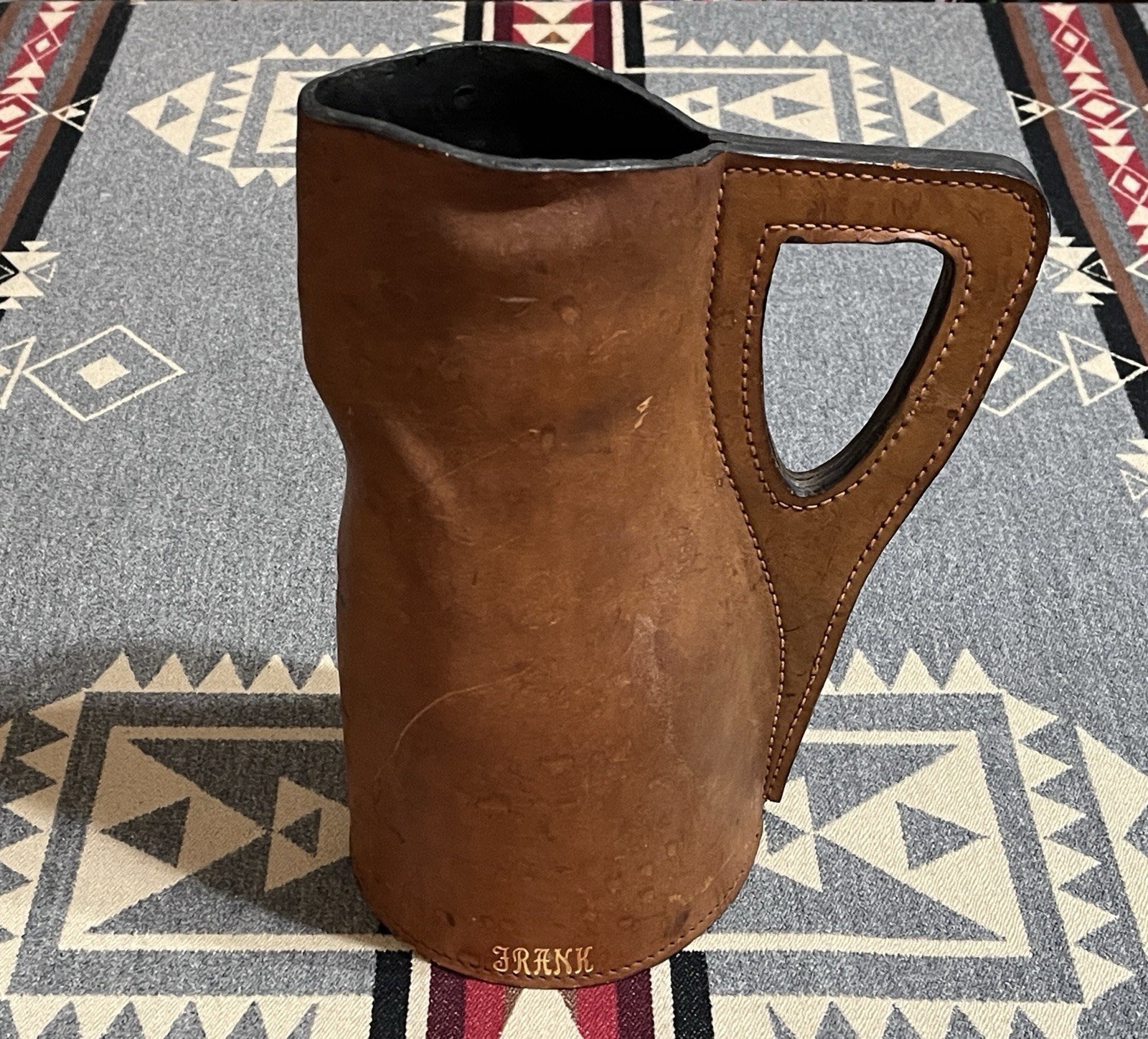 Leather Blackjack Pitcher Jug London Crest Antique Style Handmade FRANK