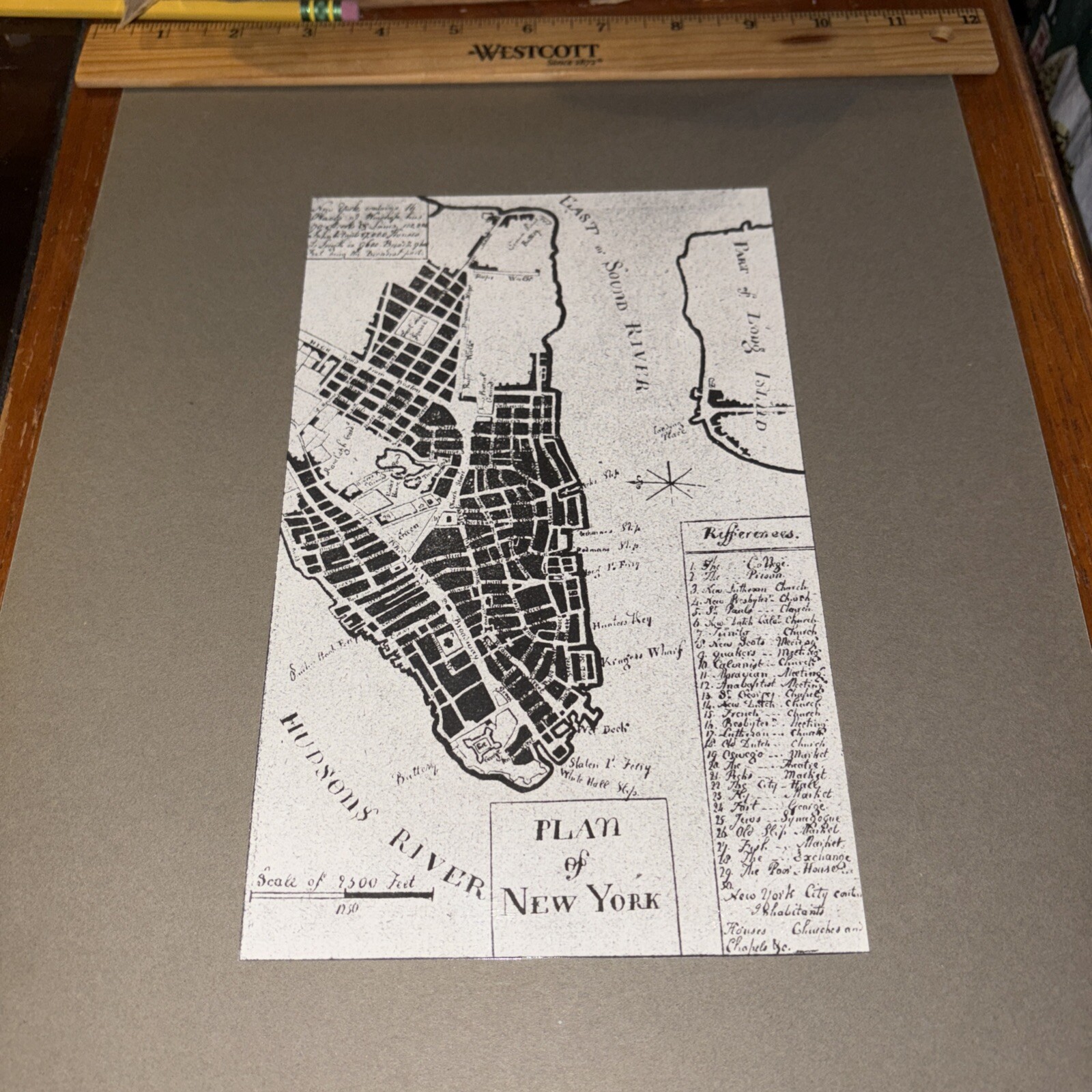 Plan of New York from 1808 Mounted Vintage American Architecture Photo / Print