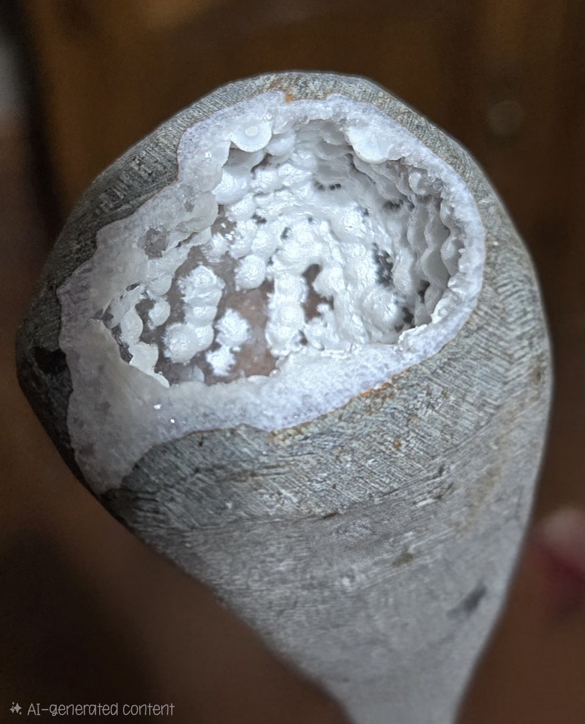 Okenite Balls Formation In Geode Minerals Specimen - VERY RARE