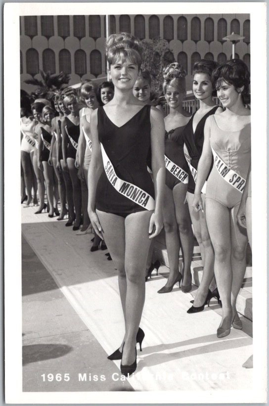 1965 MISS CALIFORNIA Beauty Contest Real Photo RPPC Postcard / Miss Santa Monica