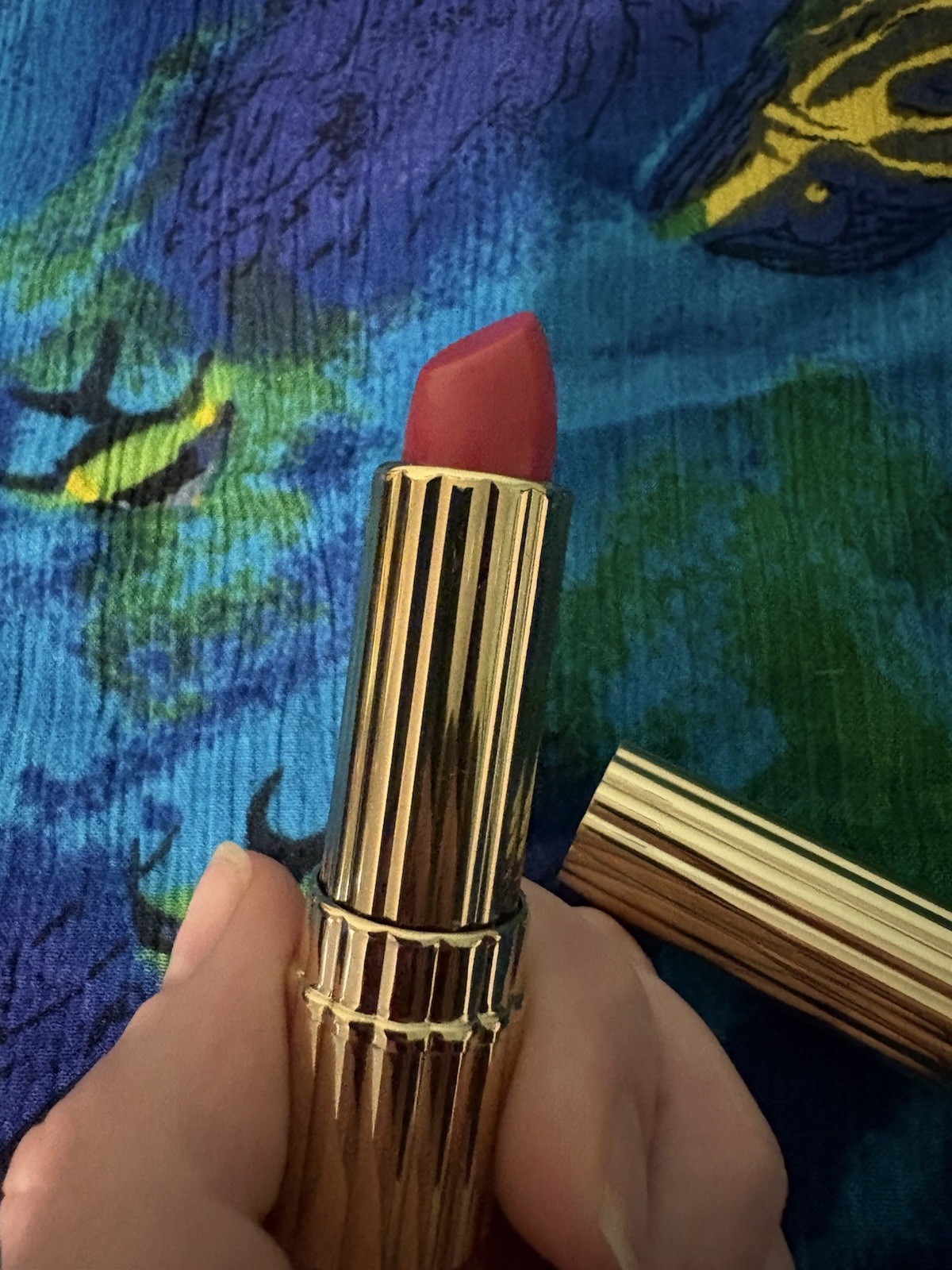 Vintage 80s/90s Estée Lauder Gold Ribbed Rich And Rosy All Day Lipstick