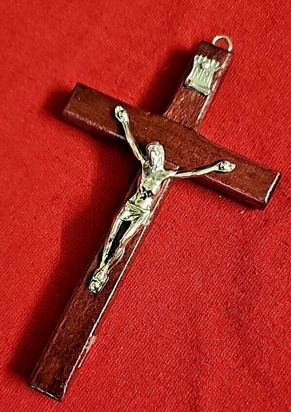  CHRISTIAN.CATHOLIC    Wooden Metal Wall Cross Crucifix 5× 3 