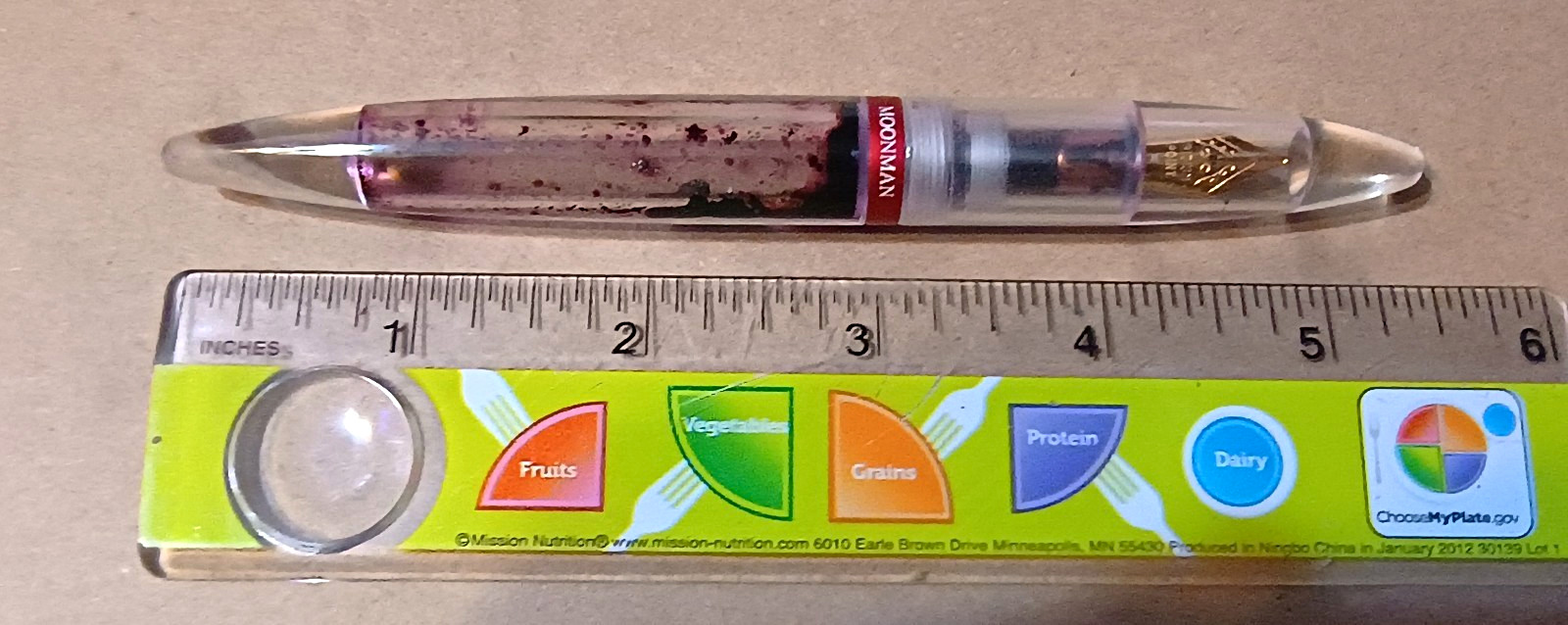 MOONMAN M2 Transparent  Acrylic Eyedropper Filled Fountain Pen, Fine Nib