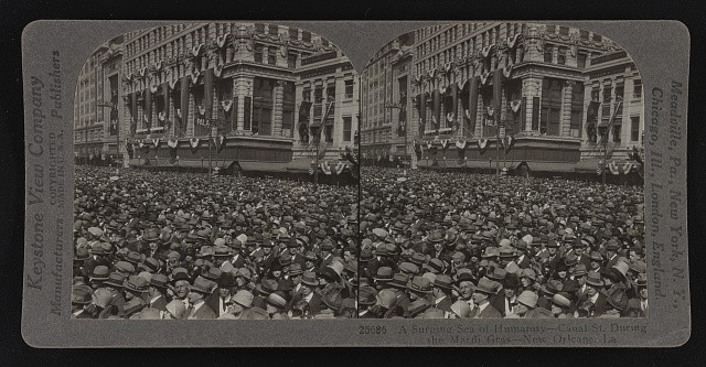 Photo:New Orleans Louisiana 1926 Mardi Gras Canal St Crowd Parade Scene
