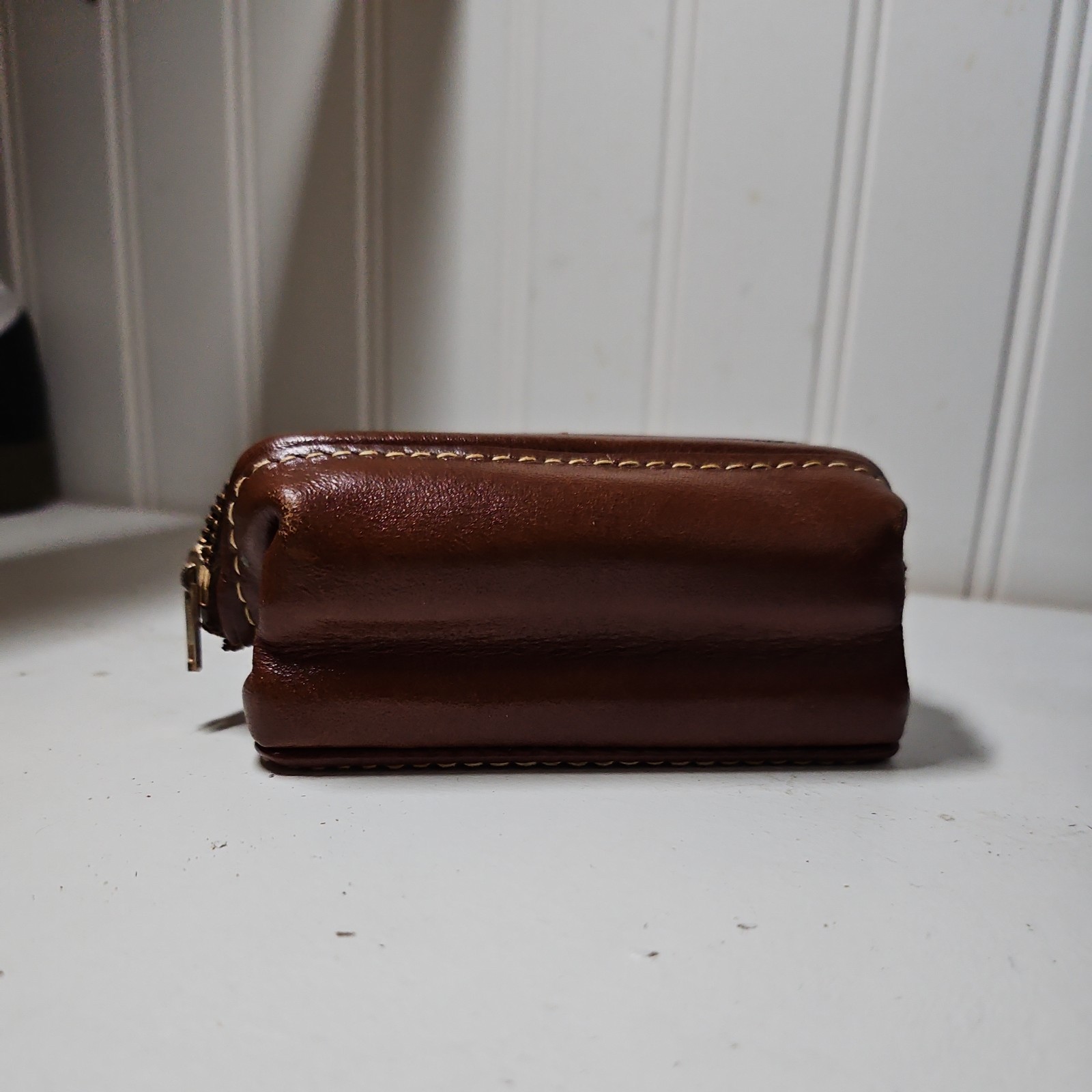 Vintage Mellow Touch Cowhide Leather Travel Shaving bag