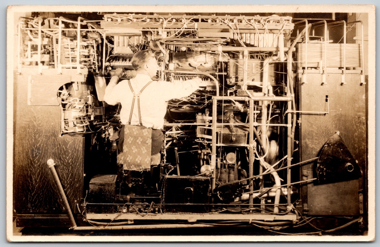RPPC 1940s Industrial Pipe Organ Switching Relay System VINTAGE Postcard 10154