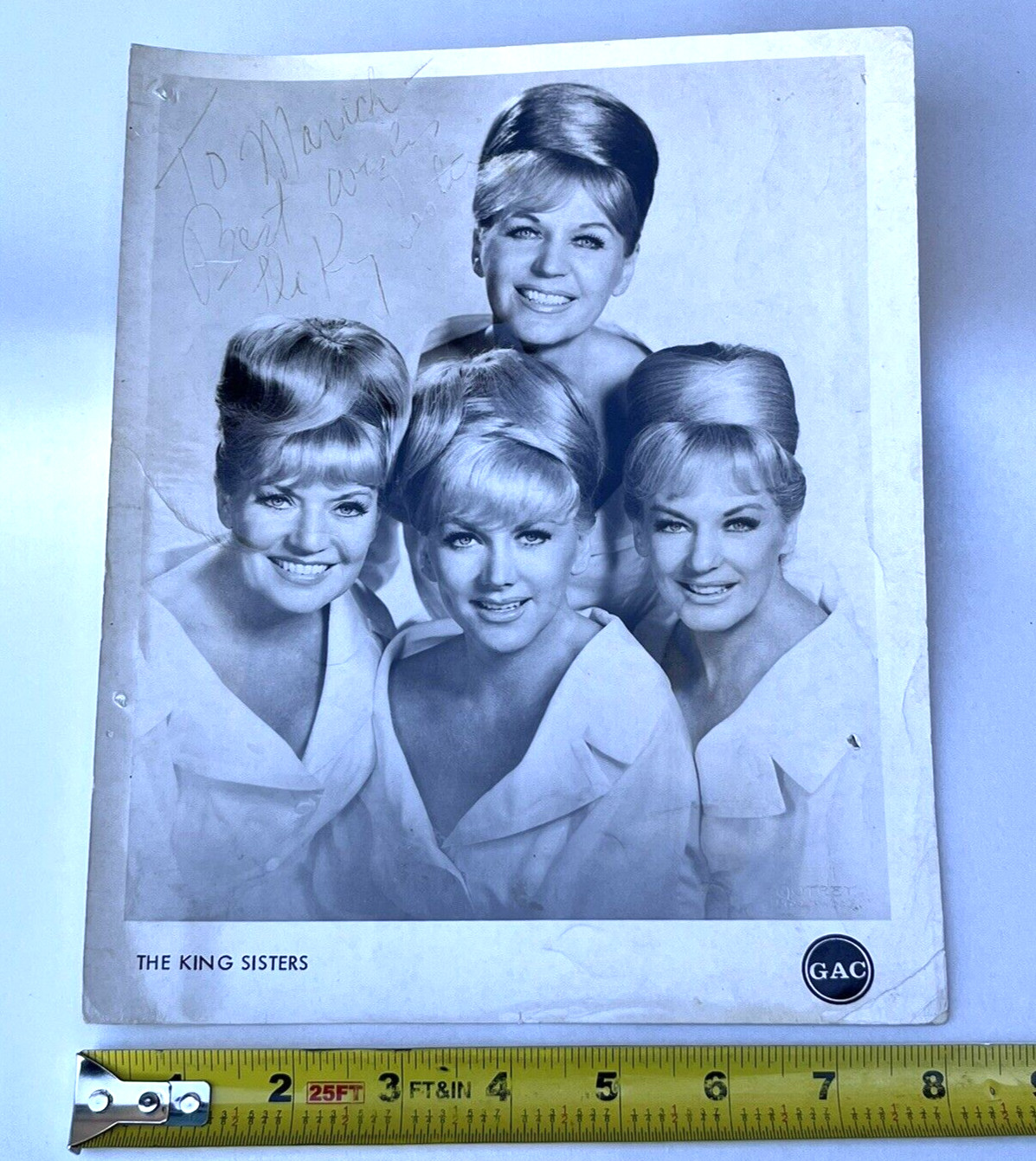 Vintage Signed The King Sisters GAC Press Promo B&W Photo Photograph Swing Band