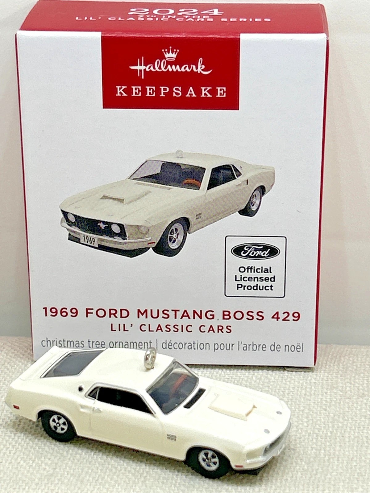 1969 Ford Mustang Boss 429 Ornament Die Cast Metal Car Hallmark Mini 2024 - NEW