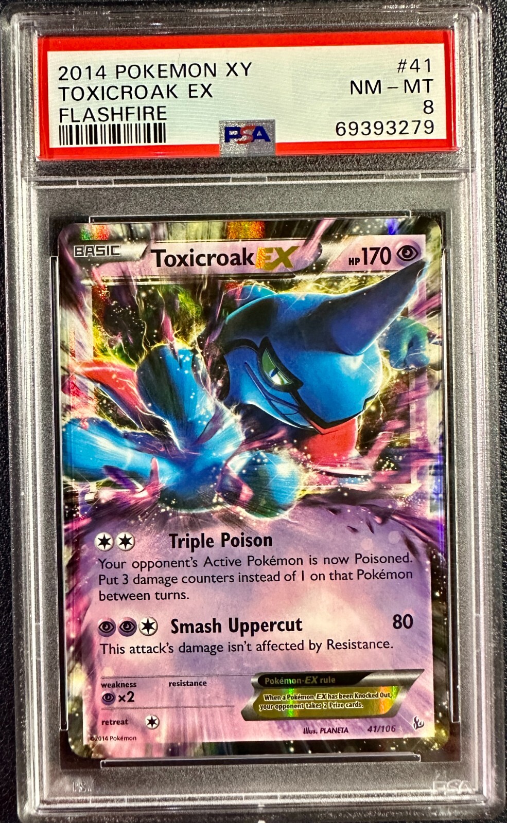 PSA 8 2014 POKEMON 41 TOXICROAK EX FLASHFIRE