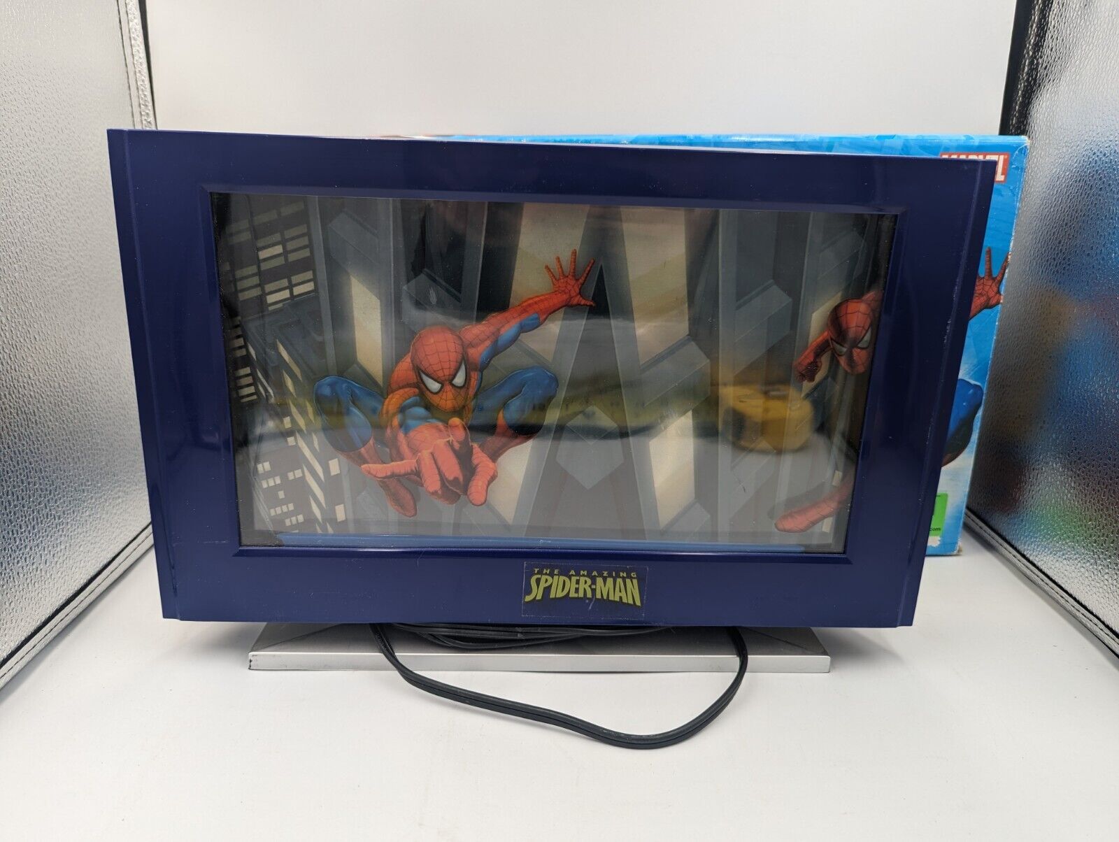 Spider-Man Flat Screen Motion Lamp With Box Tested Works Marvel Light