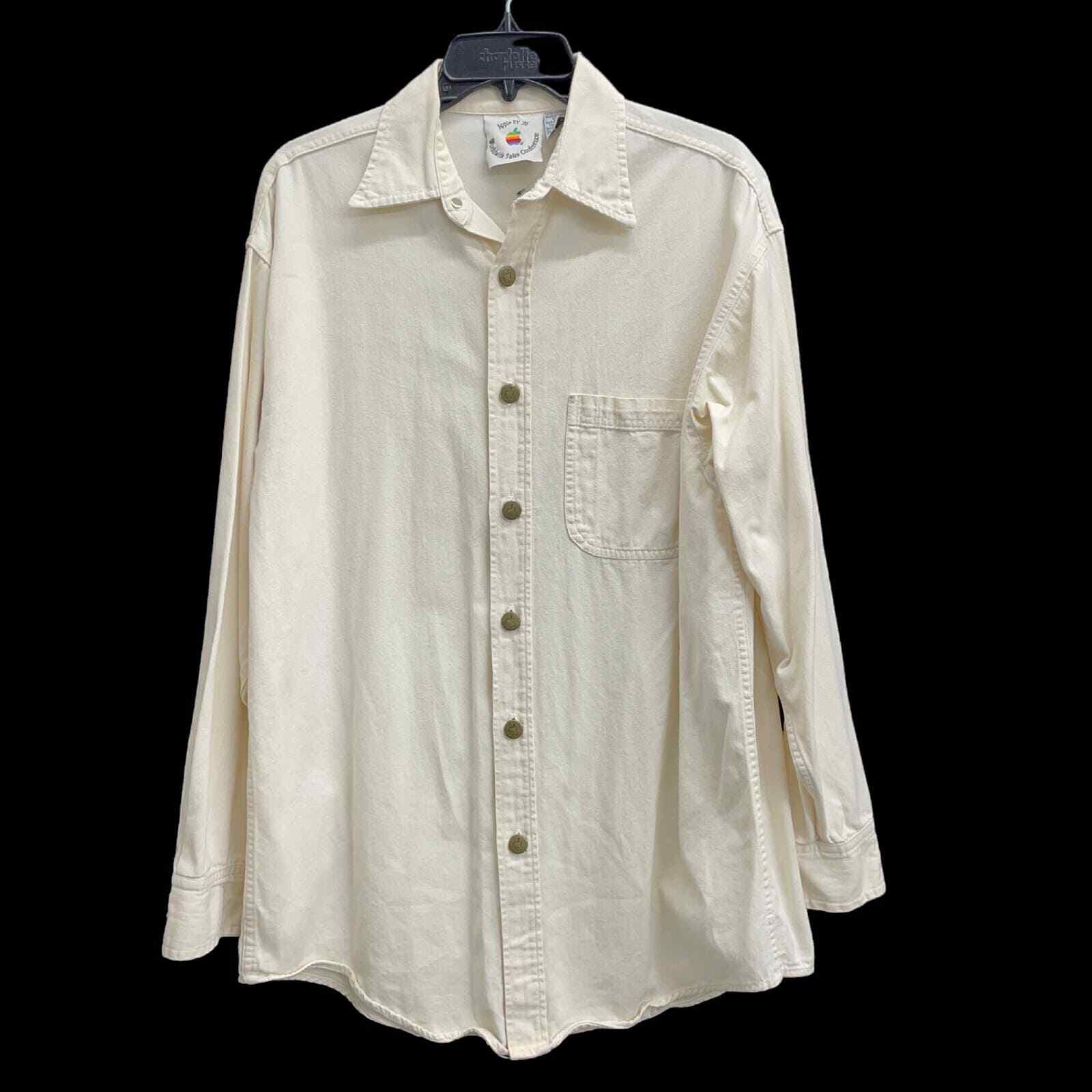 RARE Apple 1996 Worldwide Sales Conference Shirt Brass Apple Logo Buttons 