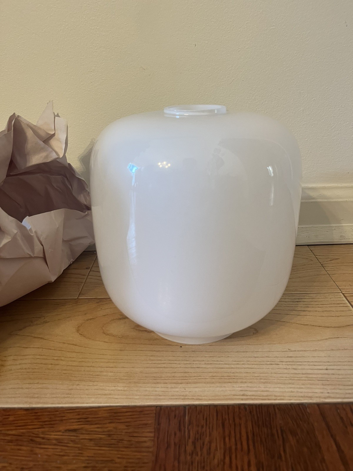 West Elm Milk White Glass Light Shade 7.5” Replacement Globe Lampshade Only