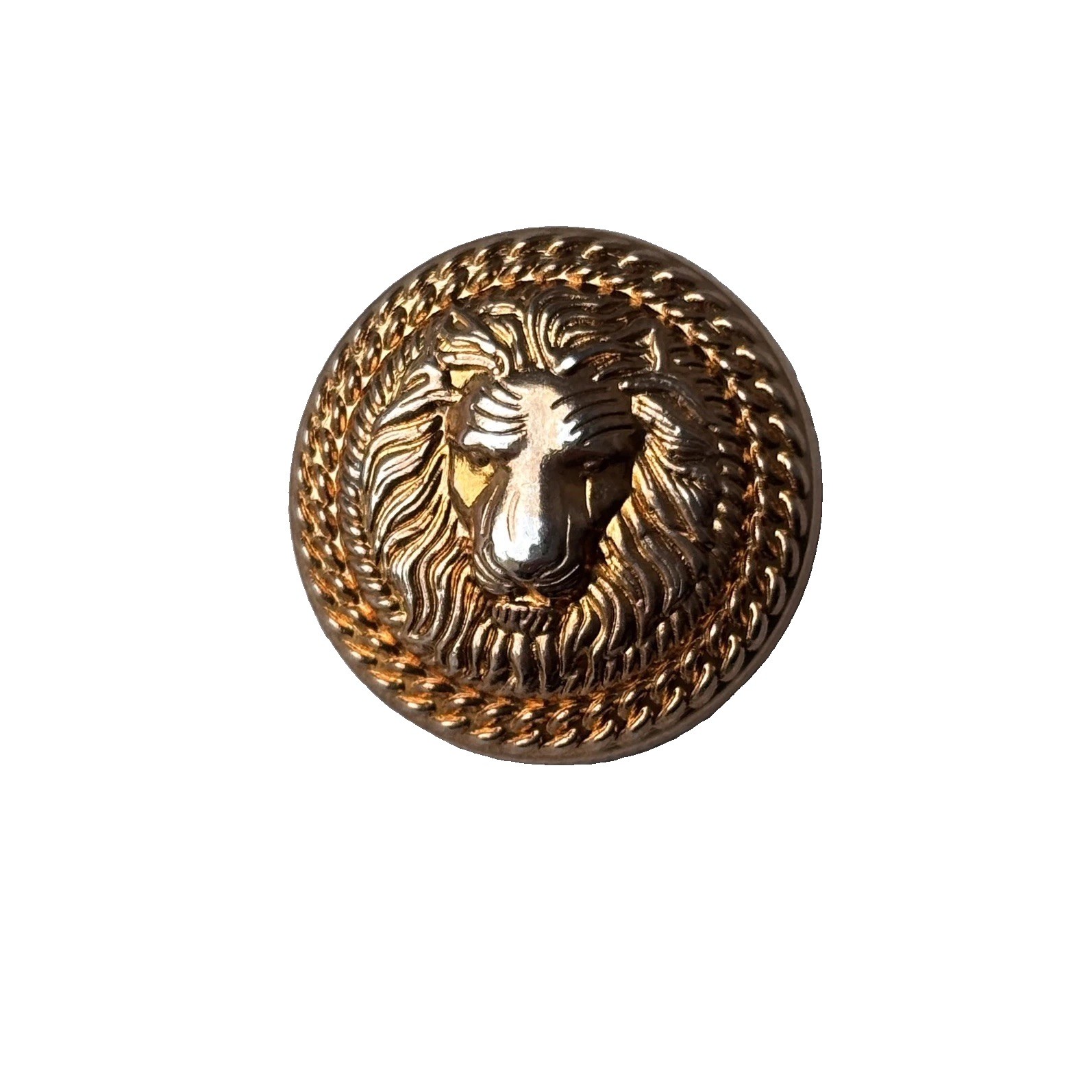 Set of 7 Vintage French Metal Blazer Buttons Lion Head Gold Tone JLXB 1354 2cm