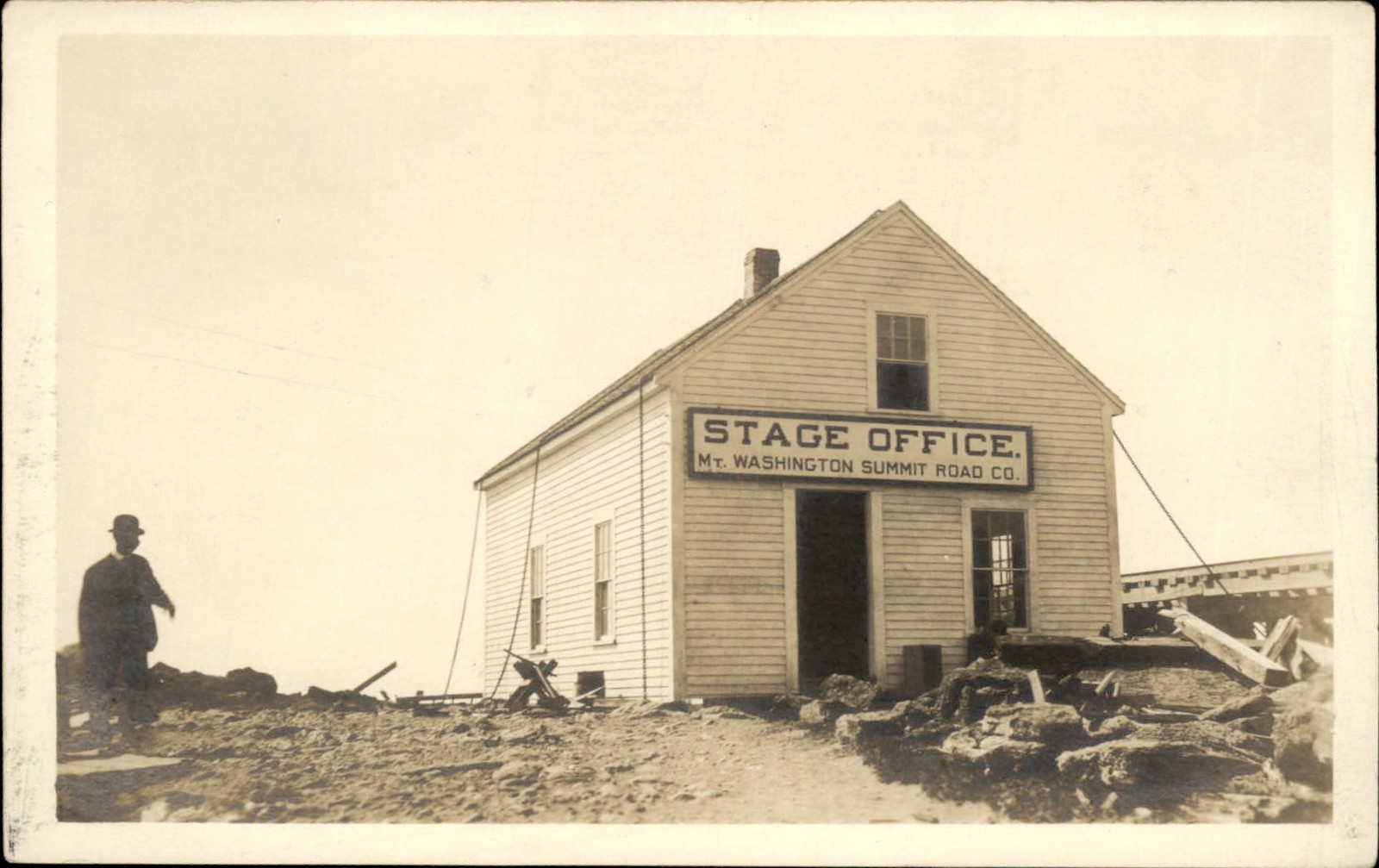 Mt. Washington Summit Road NH Stage Office c1910 Real Photo Vintage Postcard bhn