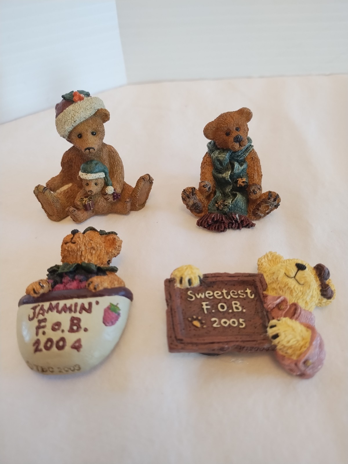 Boyds Bears & Friends Mini figurines, Set of 4,  Grenville, Father & Son FOBs 