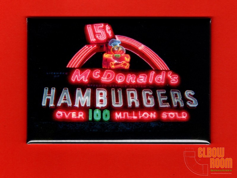 McDonalds vintage 15 cent hamburgers neon sign art 2x3\