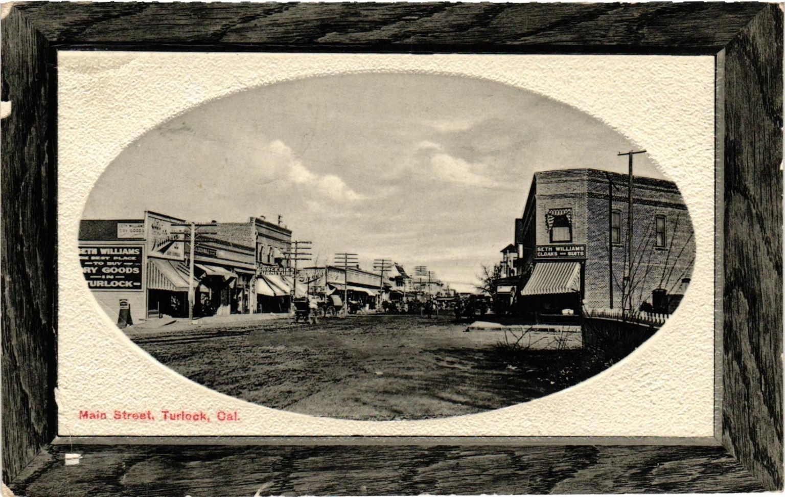 1910 Turlock, California Main Street Beth Williams Store Postcard