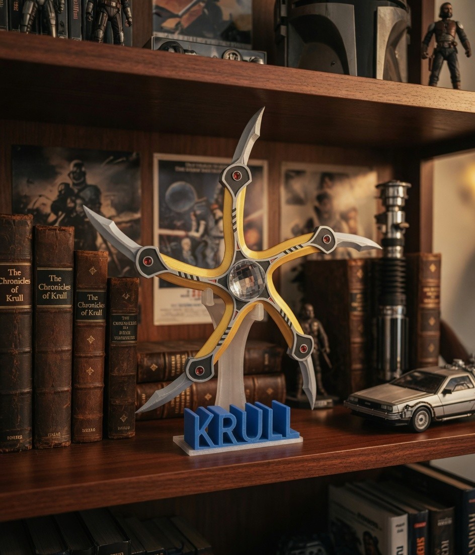 Krull Movie Glaive Star Weapon 3D Printed Prop Replica Desk Display