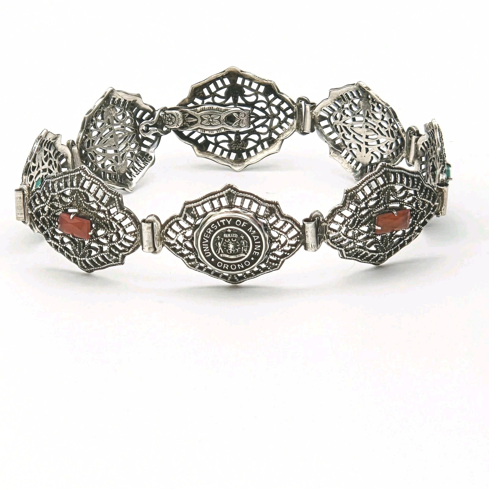Antique MAINE - UNIVERSITY of Maine Bracelet STERLING Silver  Vintage Keepsake 