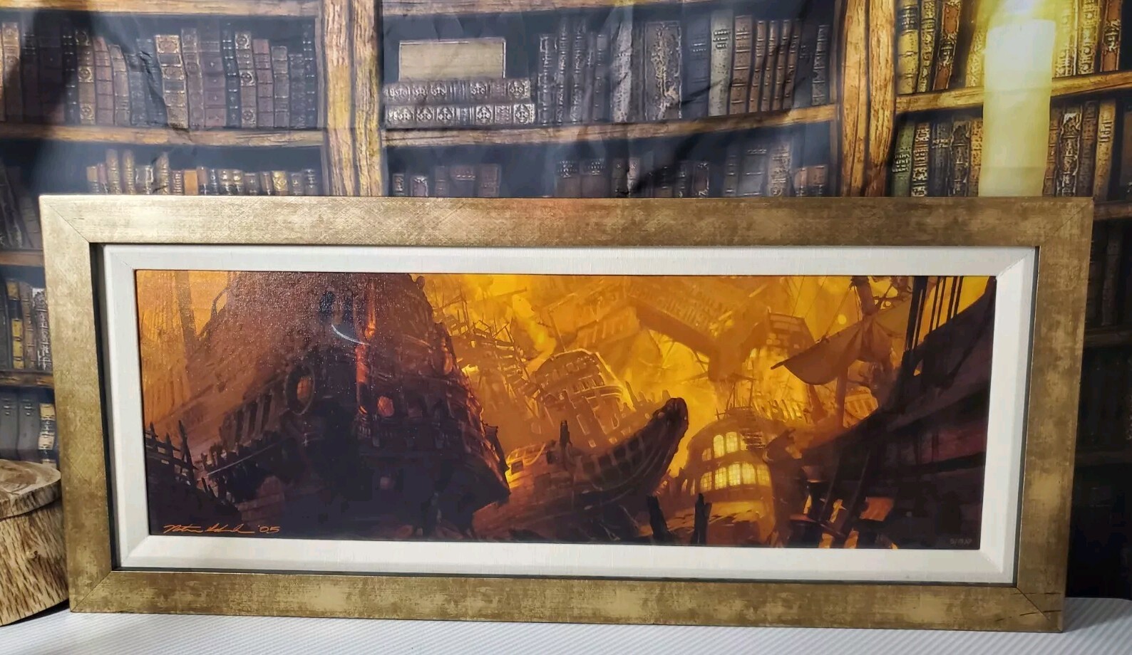 Rare Disney Pirates of the Caribbean Shipwreck City Concept Canvas Print