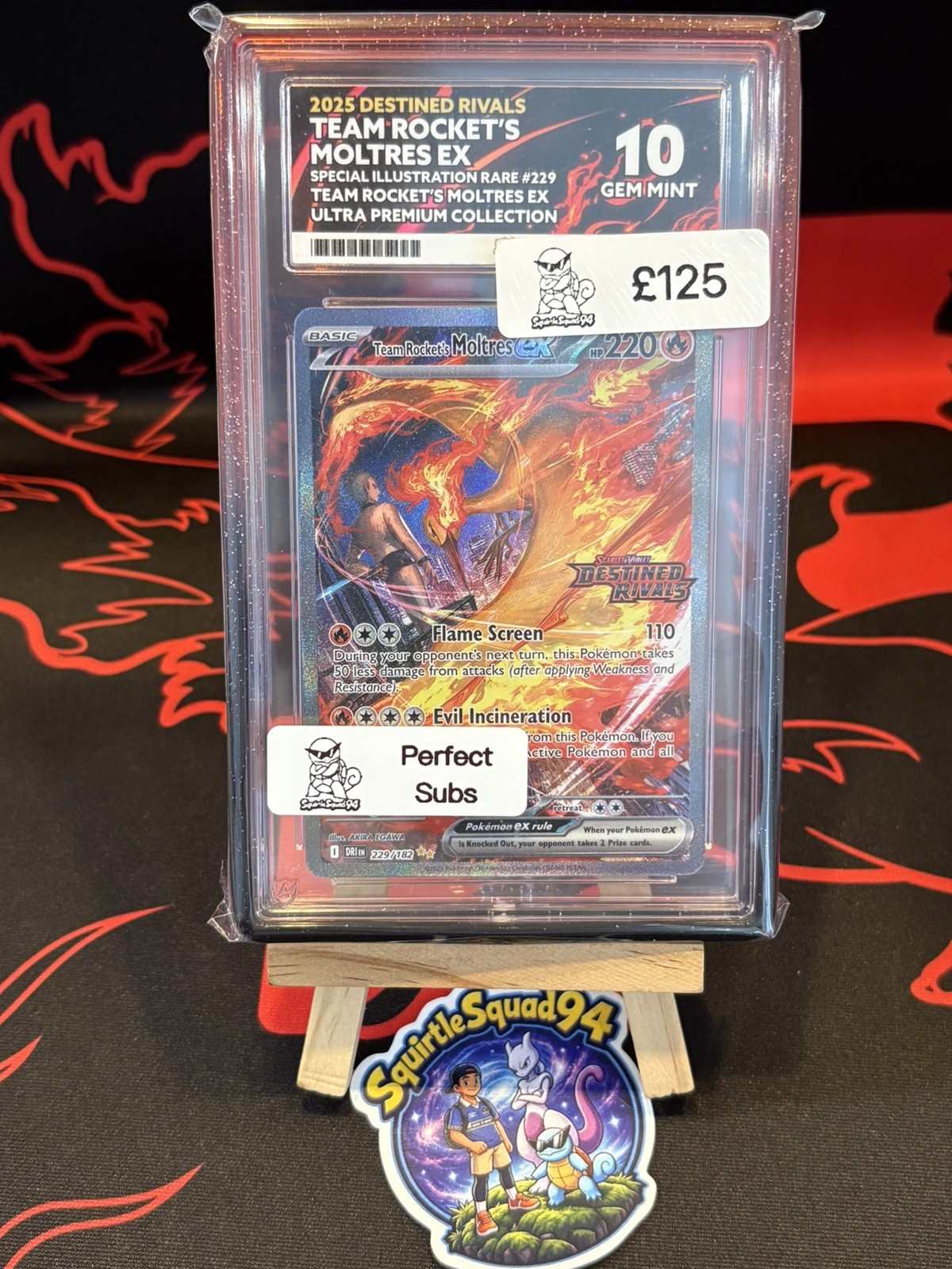 W/Guard Perfect Subs Pokemon Team Rockets Moltres Destined Rivals Promo - Ace 10