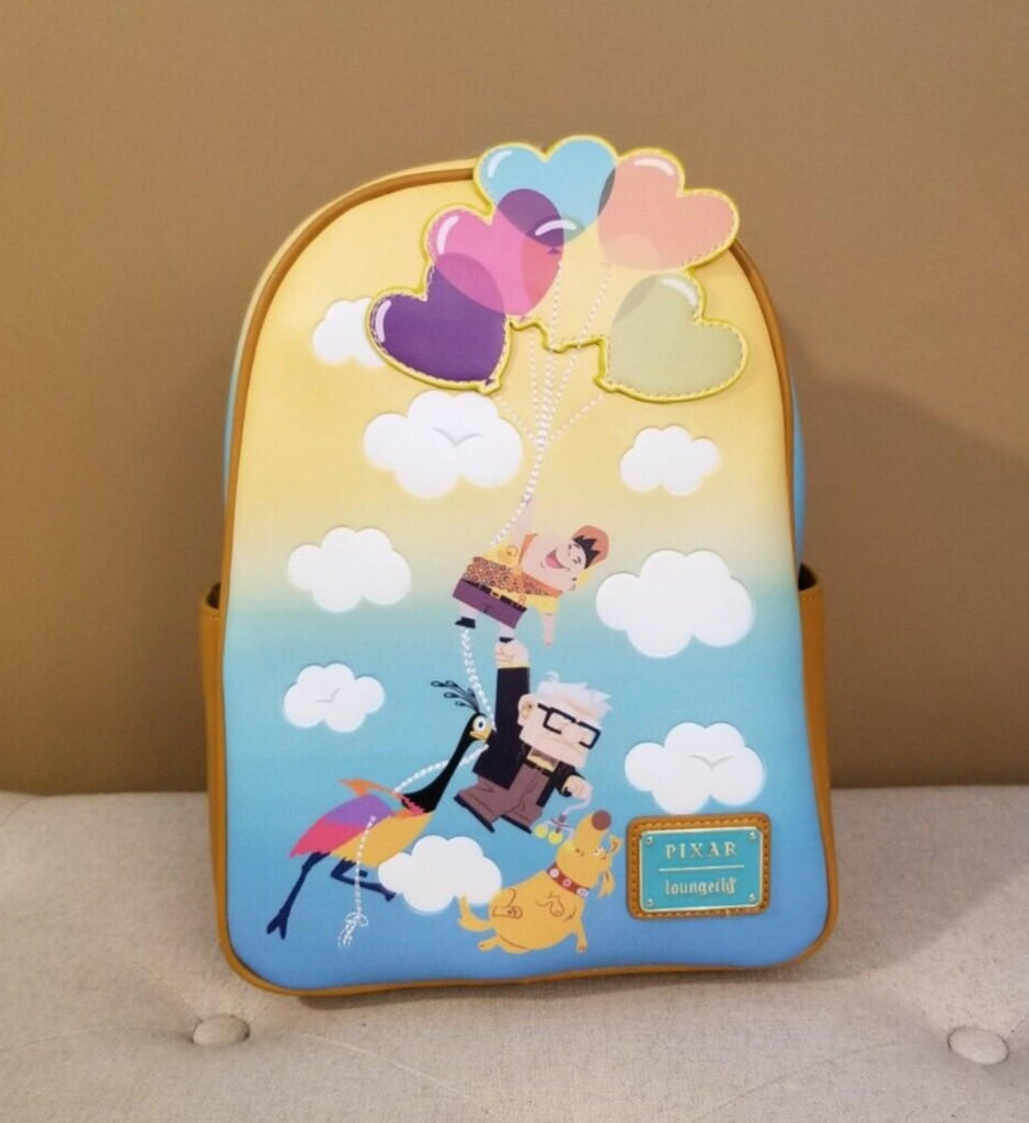 Loungefly Disney Pixar Up Heart Balloons Carl Russel Dug Kevin Mini Backpack NEW