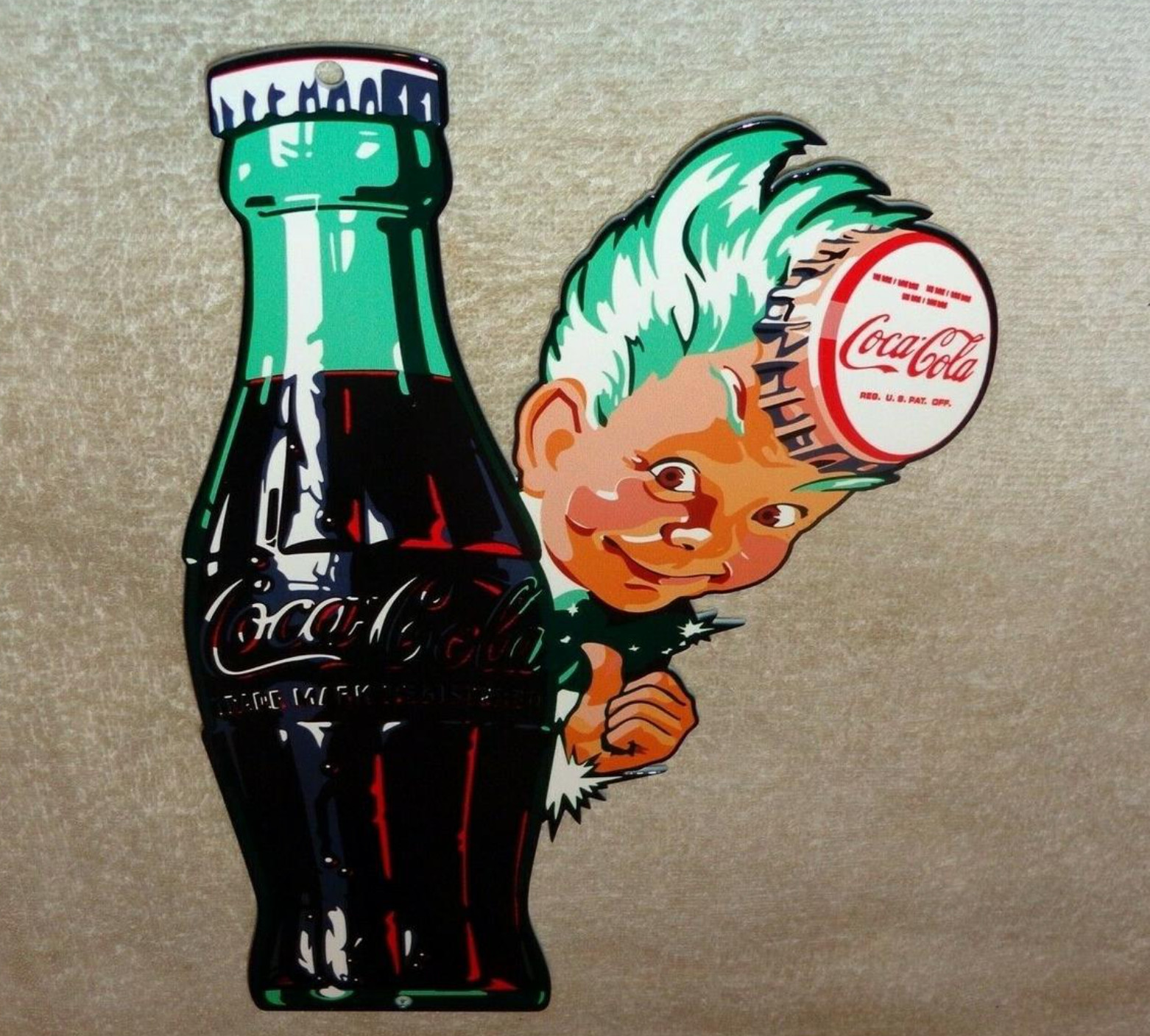 VINTAGE DRINK COCA COLA W/ SPRITE BOY & BOTTLE 12