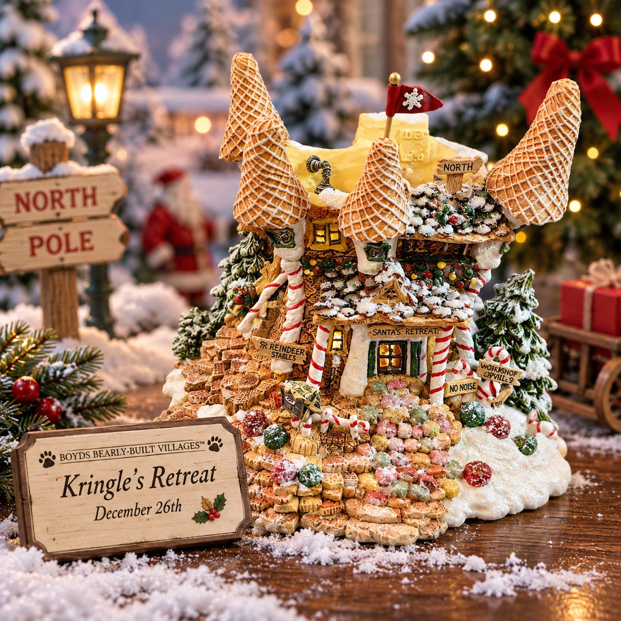 Boyds Bearly-Built Kringle's Retreat #99755V LE 431/25000 2000 MIB Complete