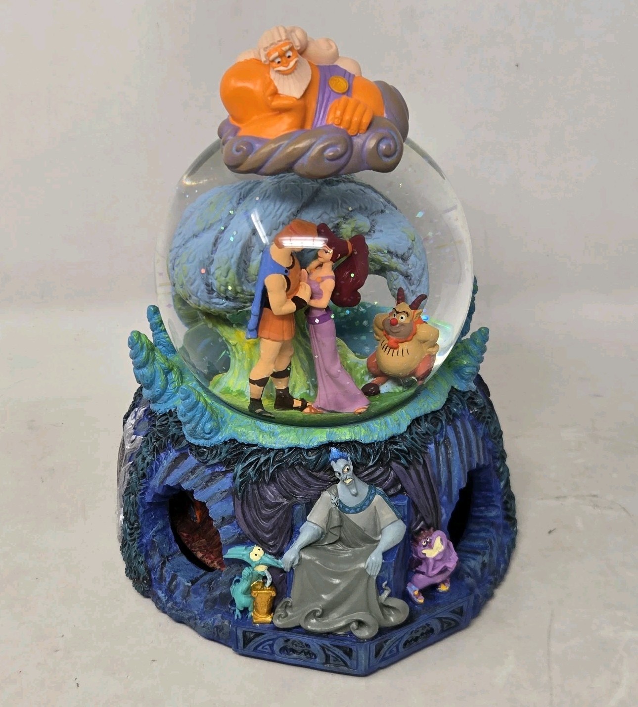 Disney Vintage Hercules, Megara & Hades Musical Snow Globe Song “I Won’t Say” 