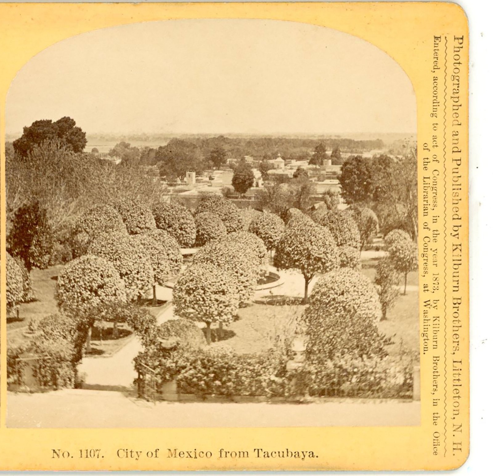 City of Mexico from Tacubaya Kilburn Stereoview 1873