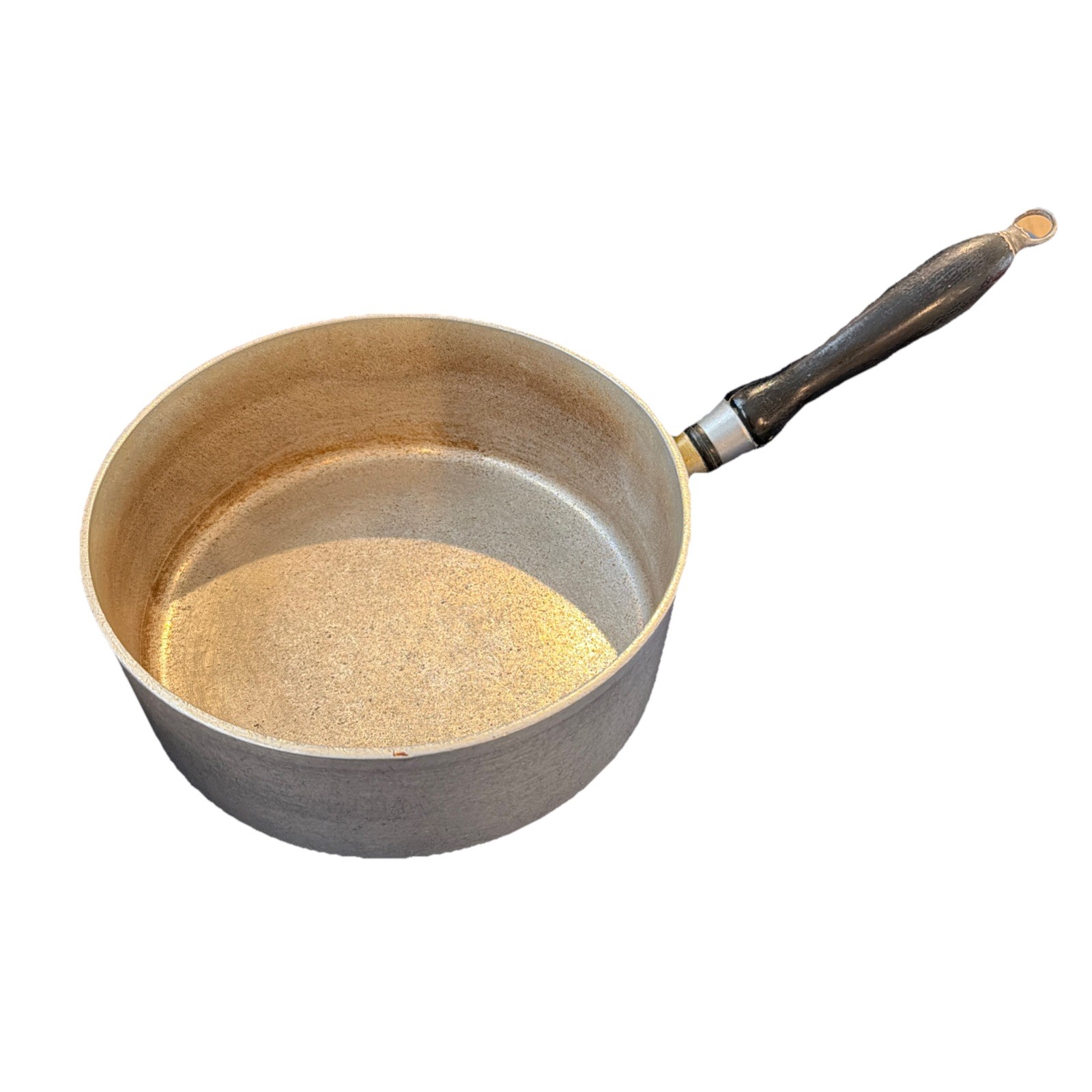 Wear-Ever Vintage Aluminum Sauce Pan Pot Wooden Handle Made In USA No. 712 1/2