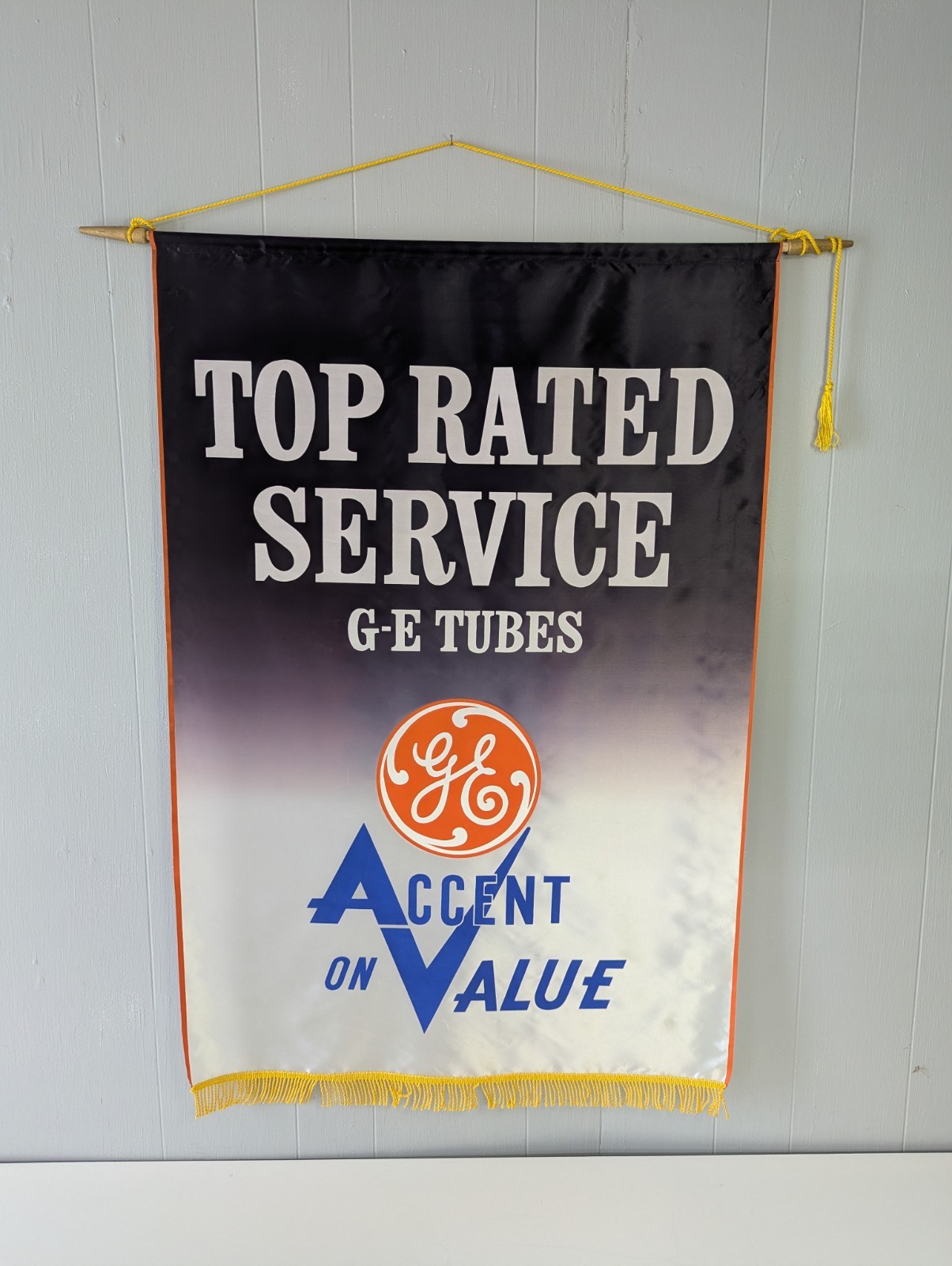 GE Electronic Tubes Vintage advertising Banner, original 28\