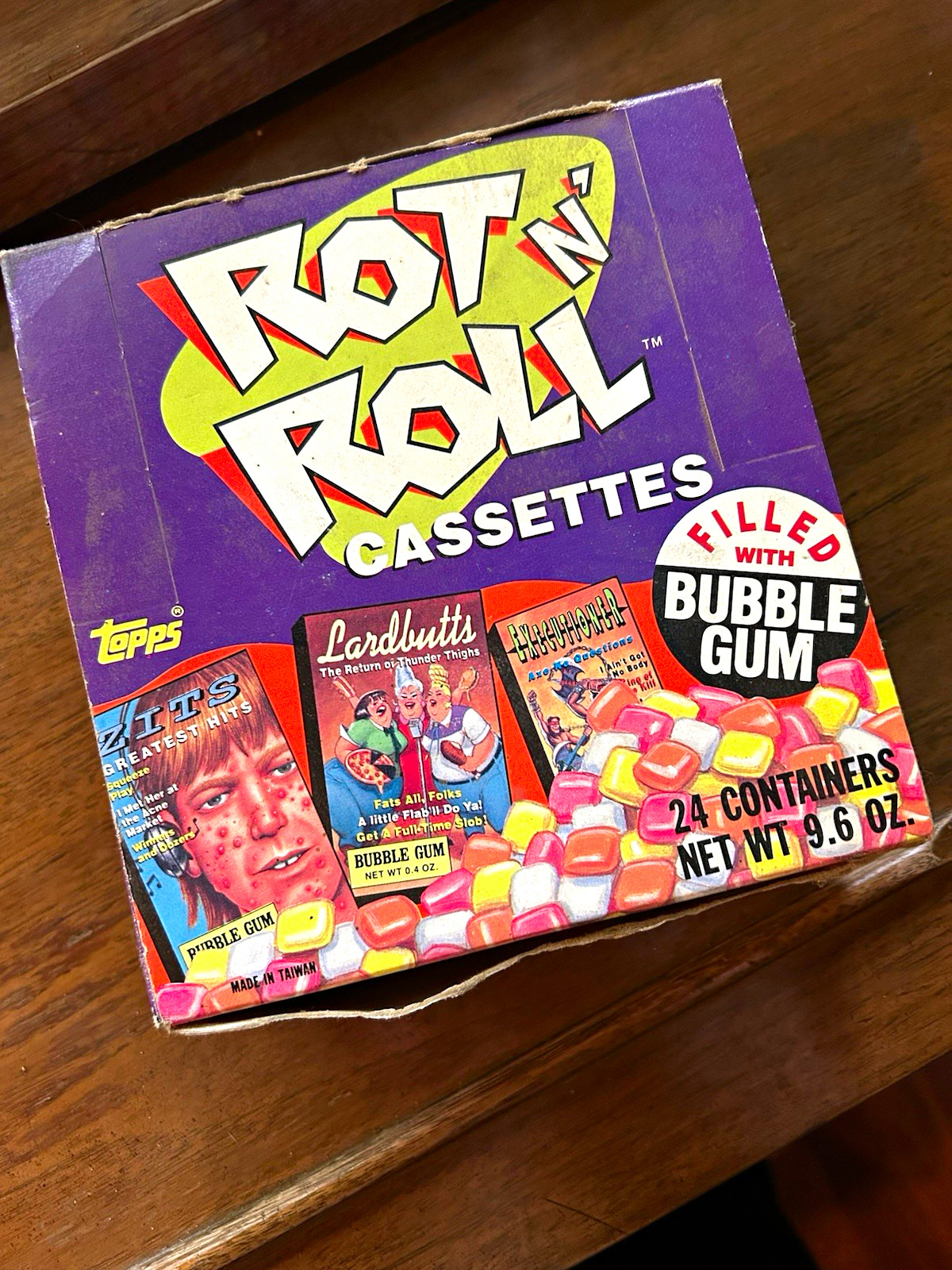 Rare Topps Rock 'N Roll Cassettes Bubble Gum Full Box (Original) 1990