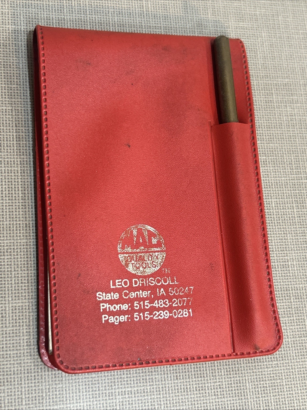 VTG Mac Tools Pocket Notepad Advertising State Center, IA Made  In USA 