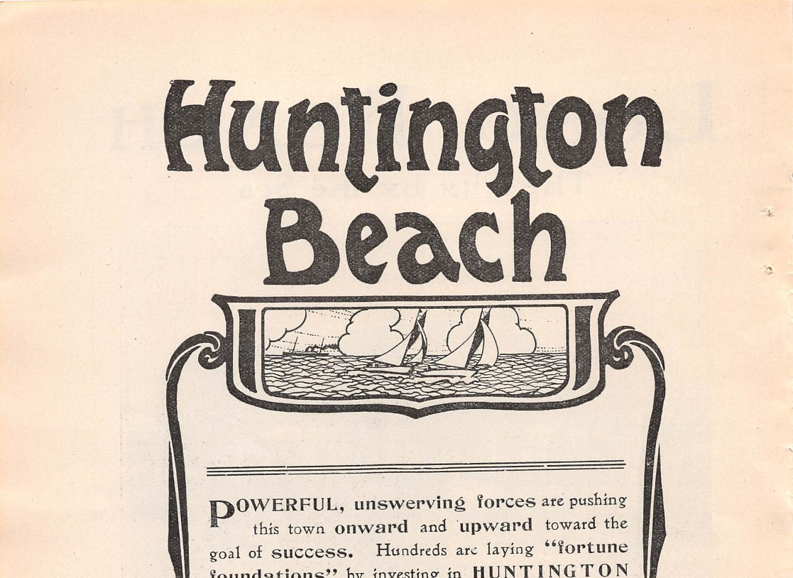 antique 1905 ad HUNTINGTON BEACH CA \